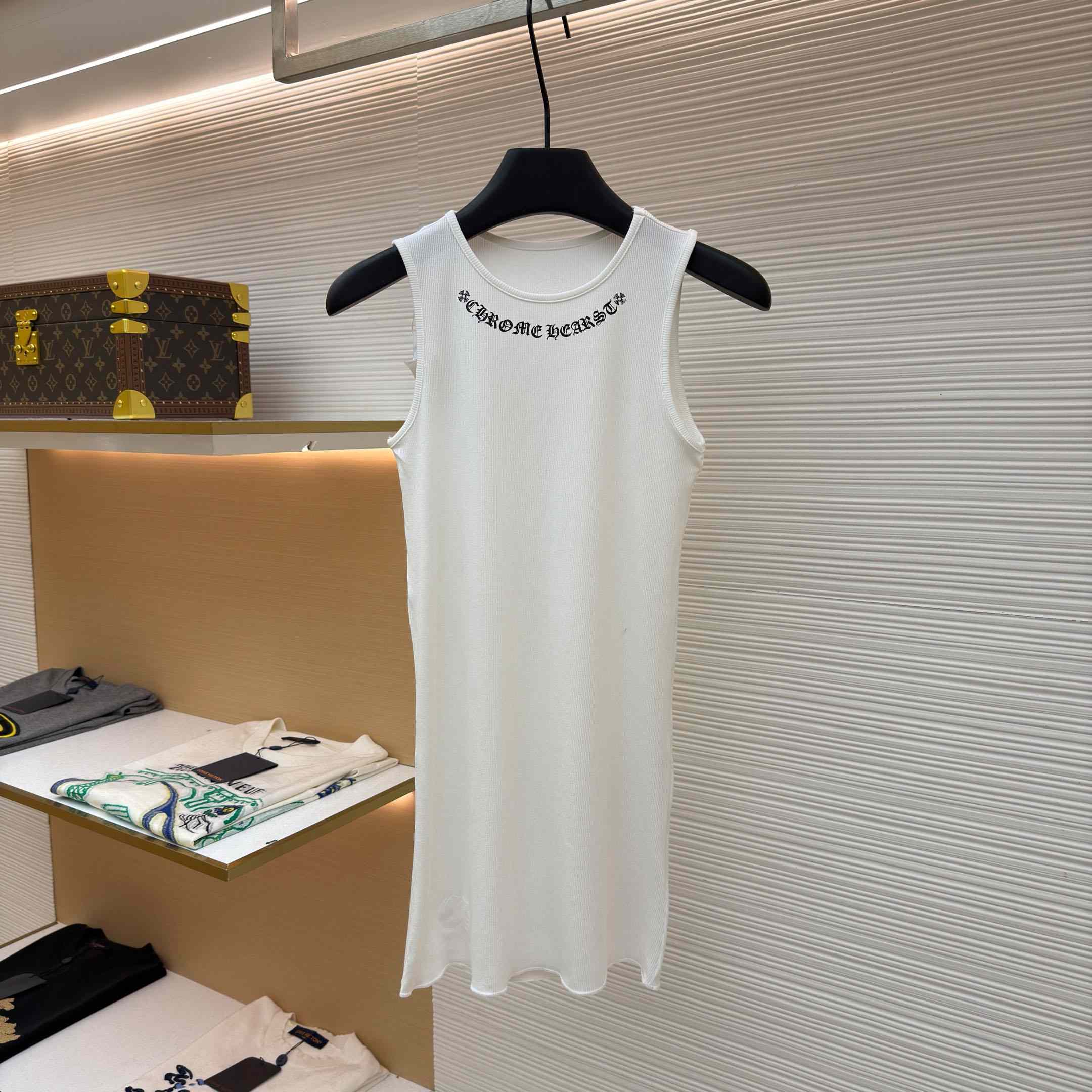 Chrome Hearts Neck Logo Miyumi Sisters White Tank Top - DopestKickz