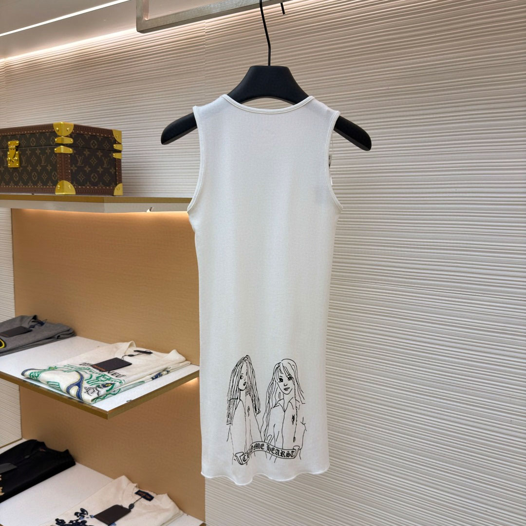 Chrome Hearts Neck Logo Miyumi Sisters White Tank Top - DopestKickz