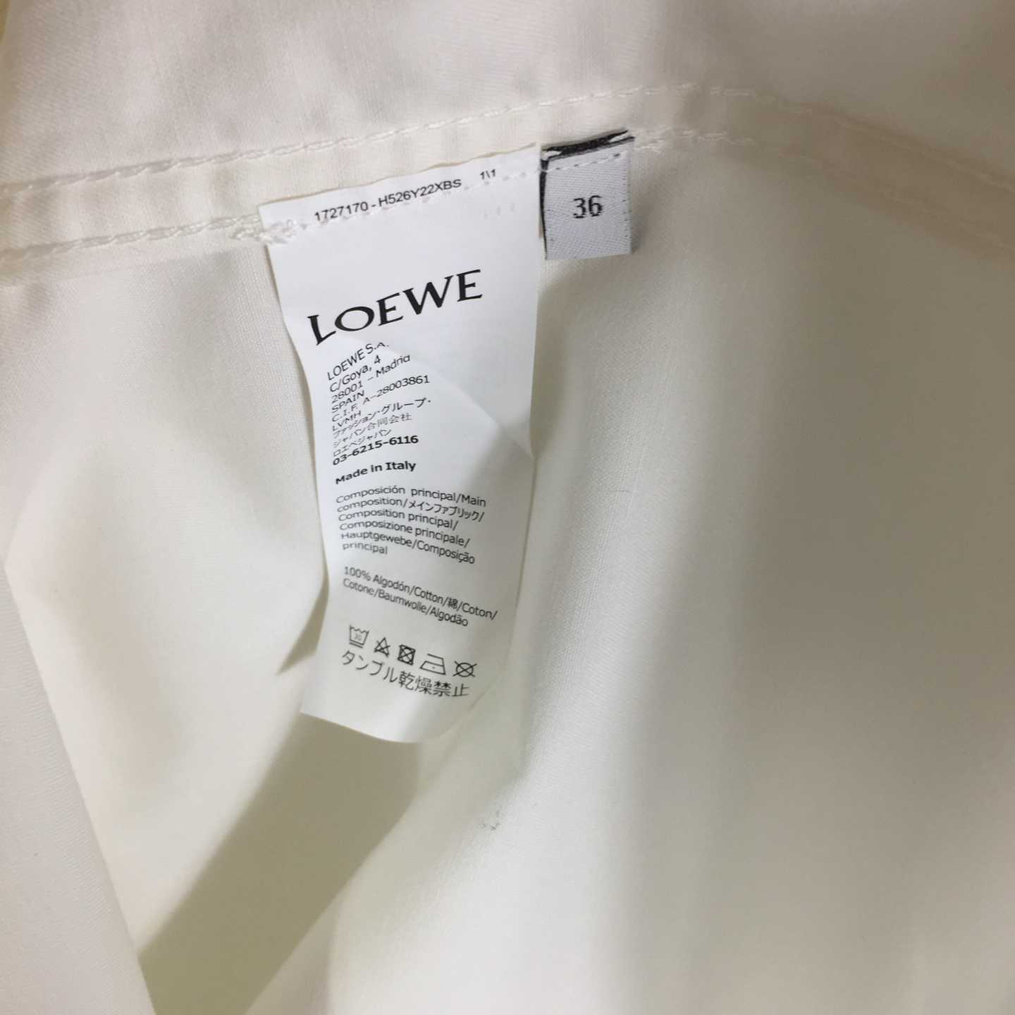 Loewe Embossed Logo Shirt - White - DopestKickz