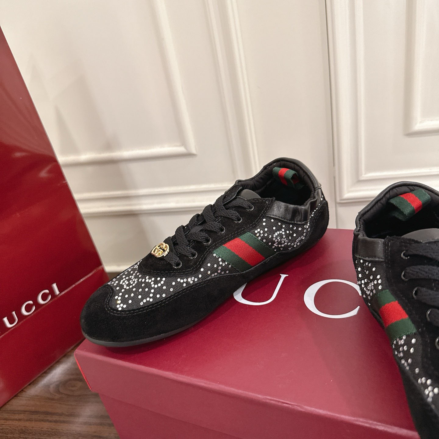 Gucci Women's Gucci Shift GG Crystal Sneaker - DopestKickz