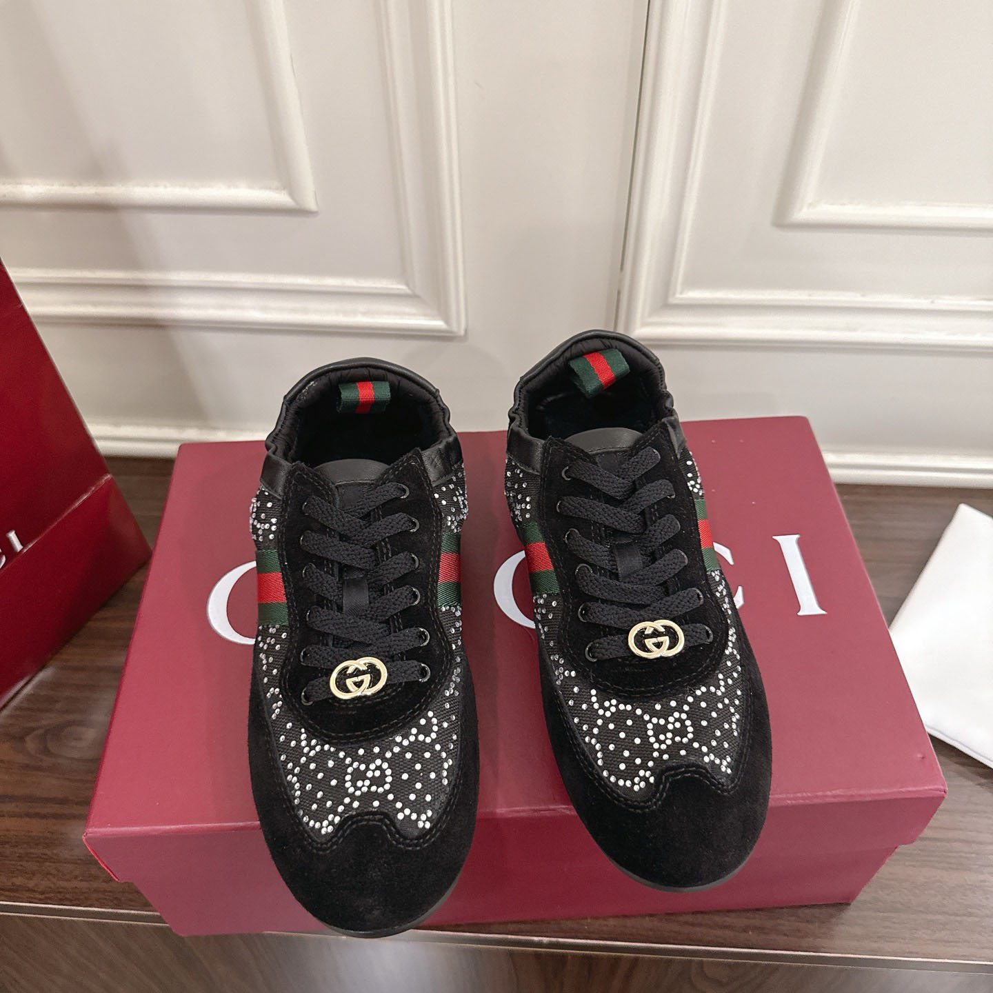 Gucci Women's Gucci Shift GG Crystal Sneaker - DopestKickz
