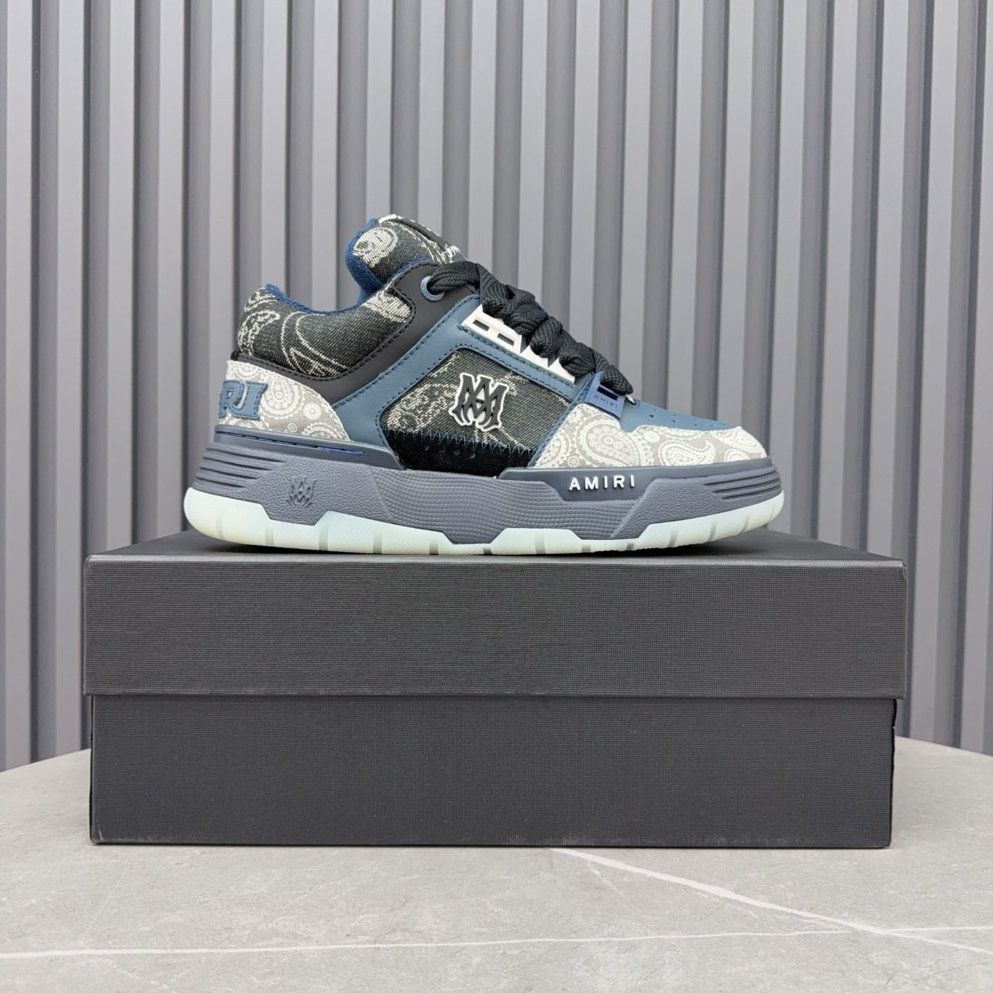Amir Blue Bandana Jacquard MA-1 Sneakers - DopestKickz