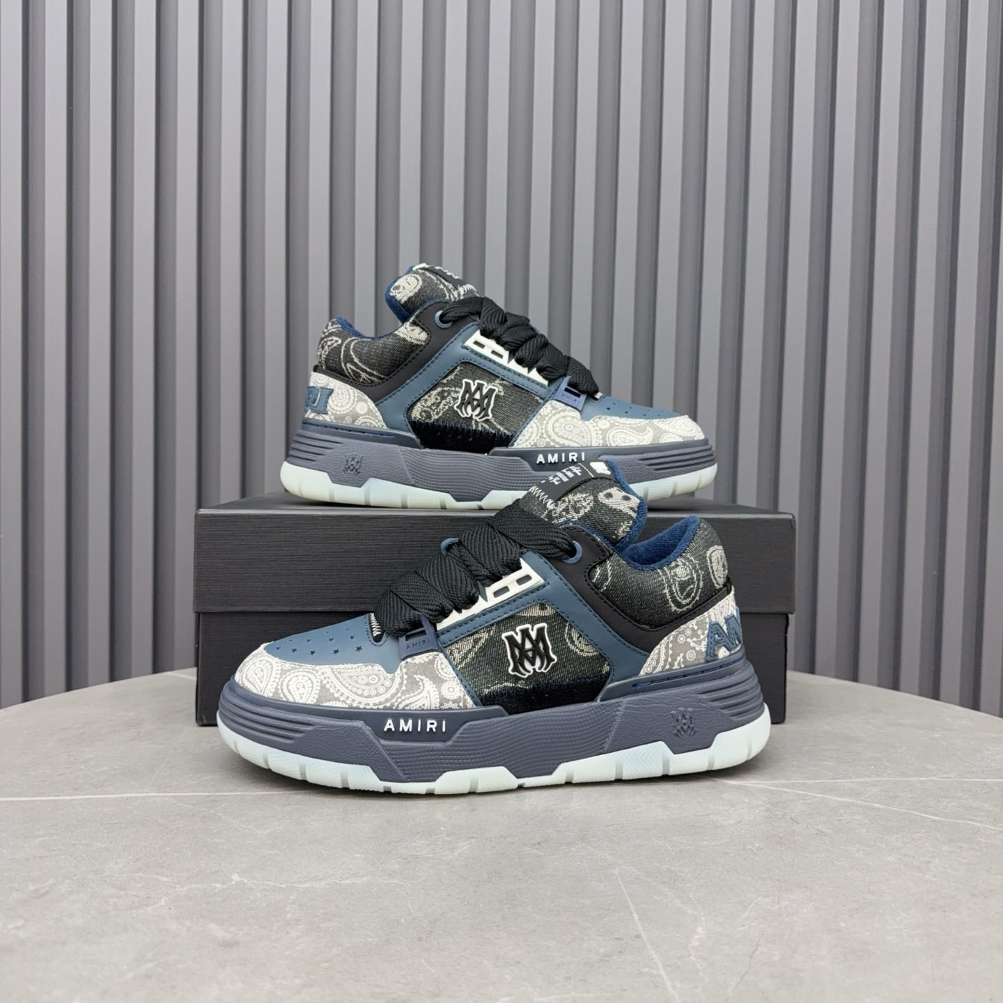 Amir Blue Bandana Jacquard MA-1 Sneakers - DopestKickz