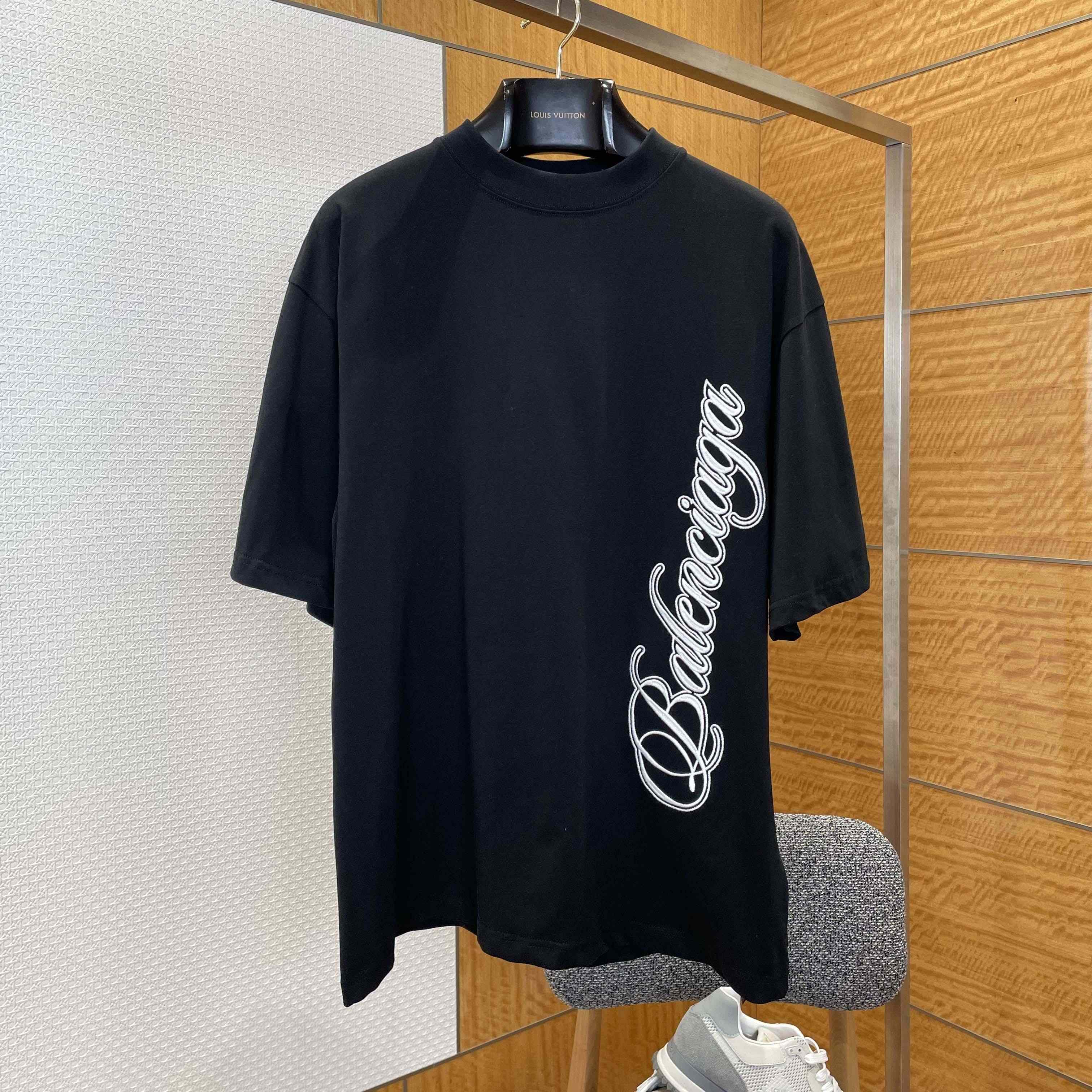 Balenciaga Cursive T-Shirt Medium Fit in black - DopestKickz