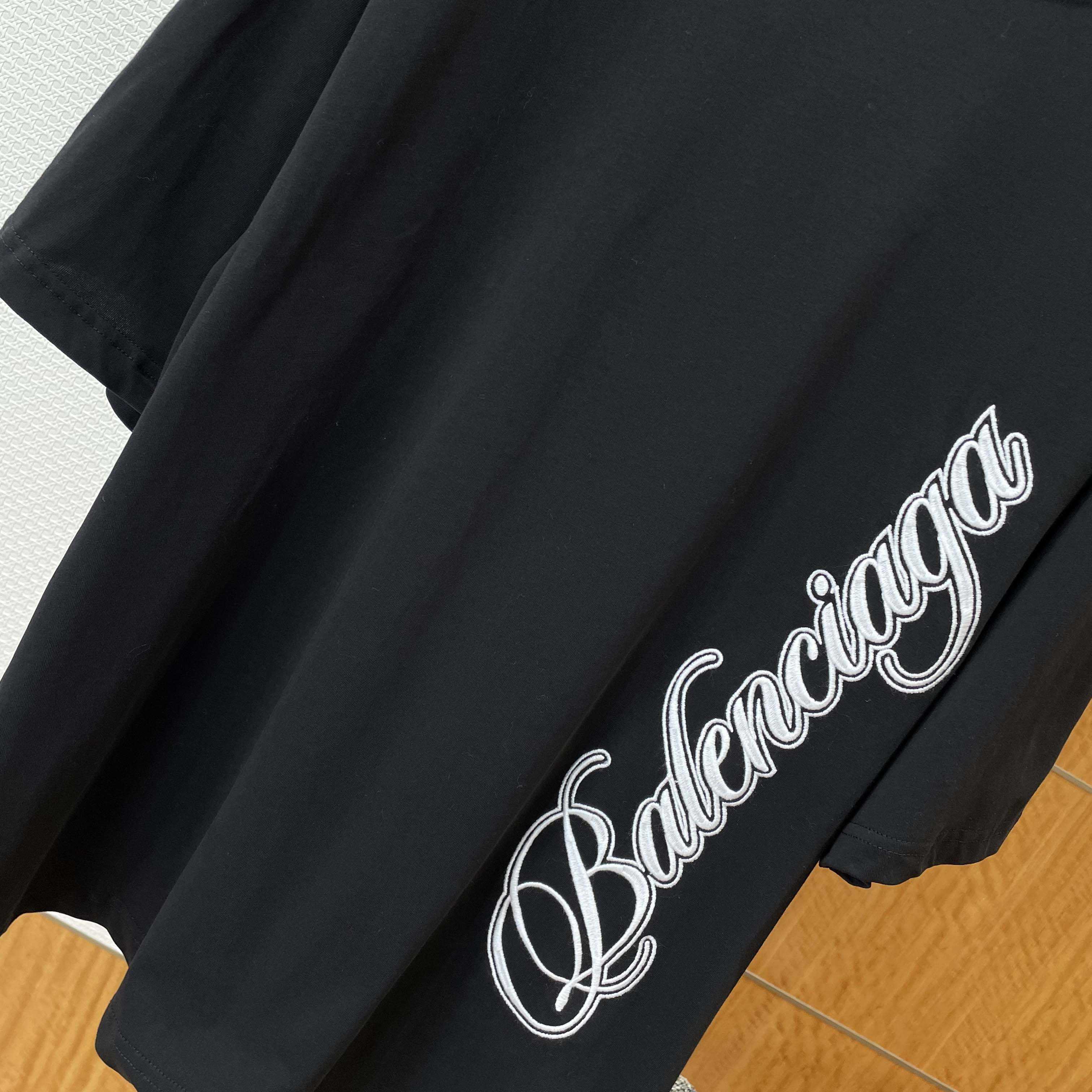 Balenciaga Cursive T-Shirt Medium Fit in black - DopestKickz