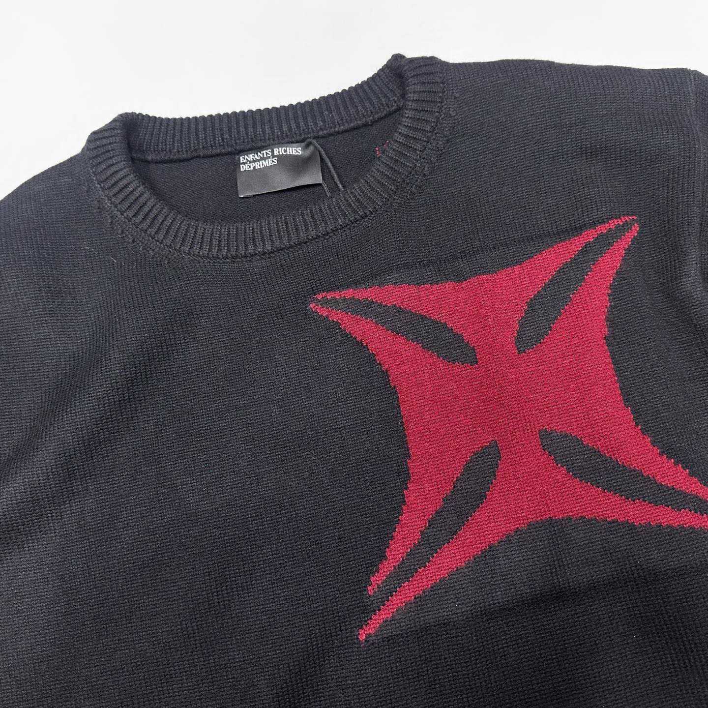 Enfants Riches Déprimés 77 (Tears) Sweater 'Black/Burgundy' - DopestKickz