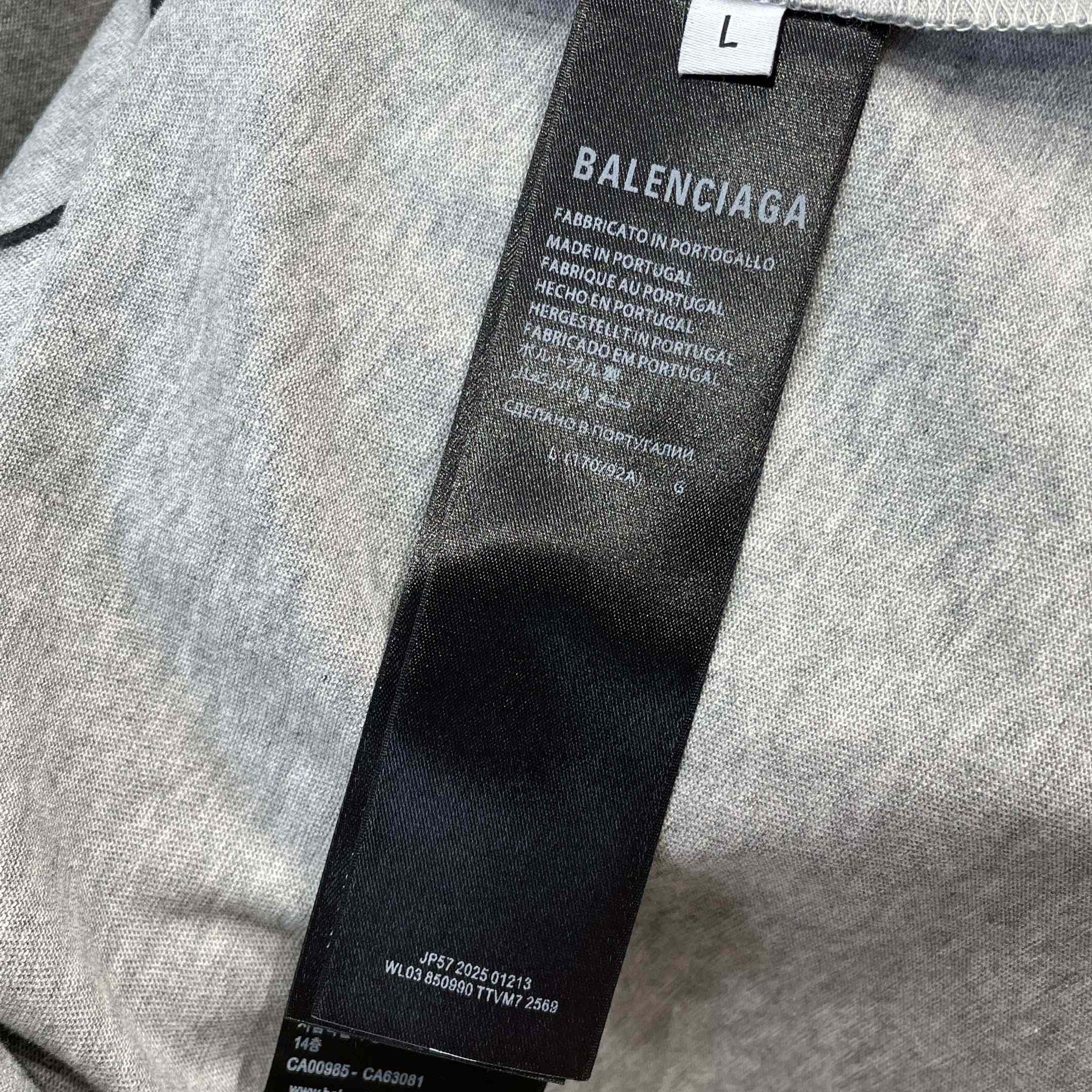 Balenciaga Cursive T-Shirt Medium Fit in Light Heather Grey - DopestKickz