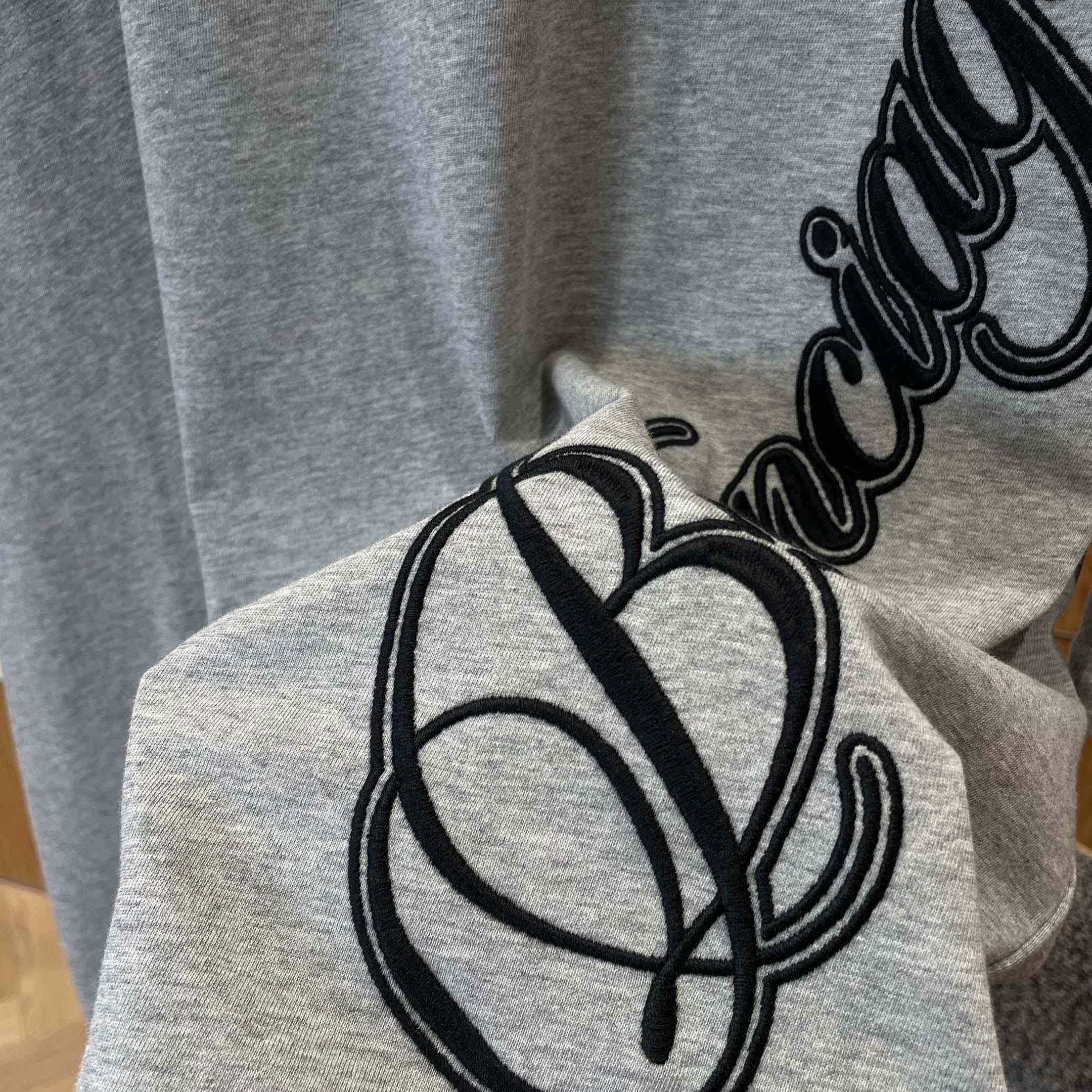 Balenciaga Cursive T-Shirt Medium Fit in Light Heather Grey - DopestKickz