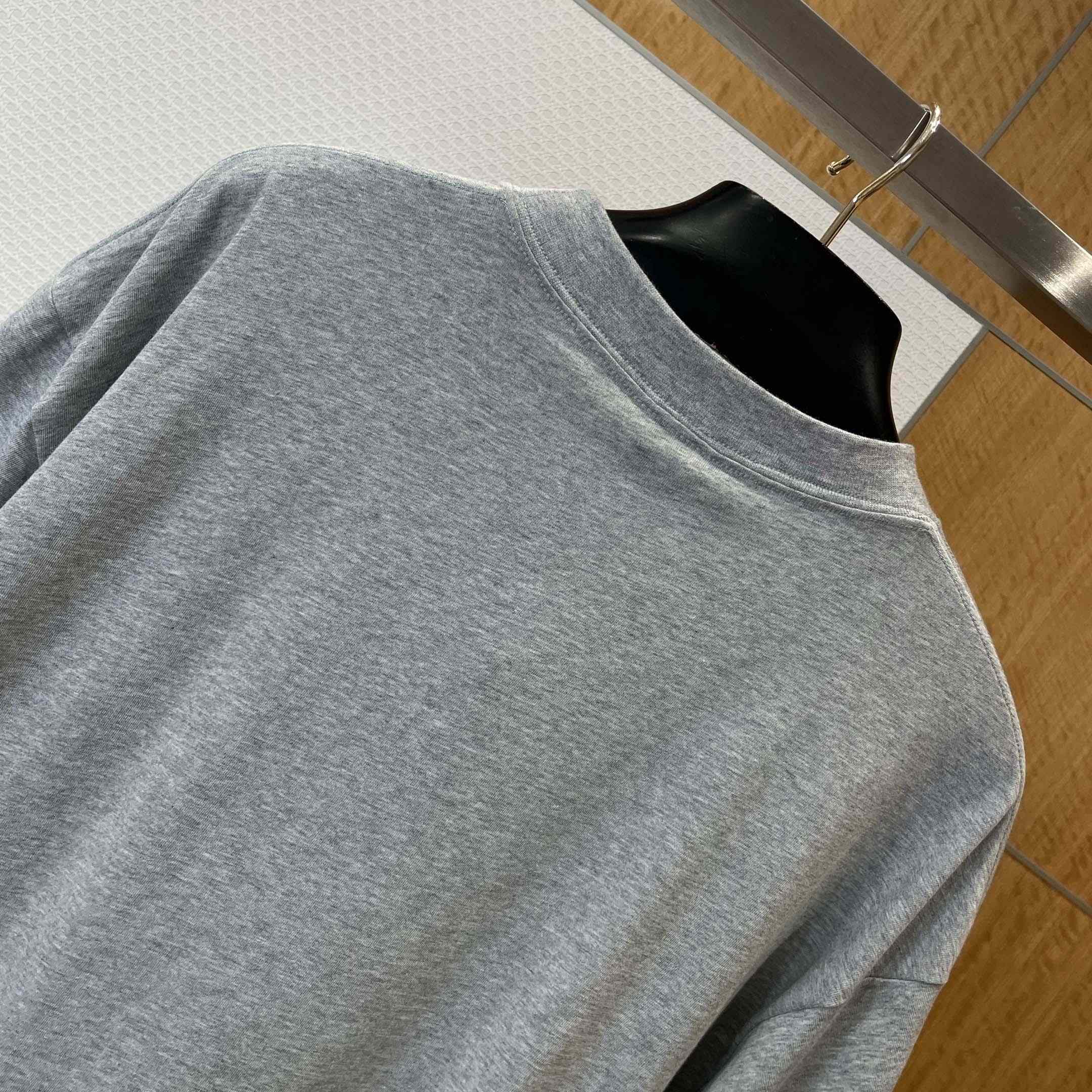 Balenciaga Cursive T-Shirt Medium Fit in Light Heather Grey - DopestKickz