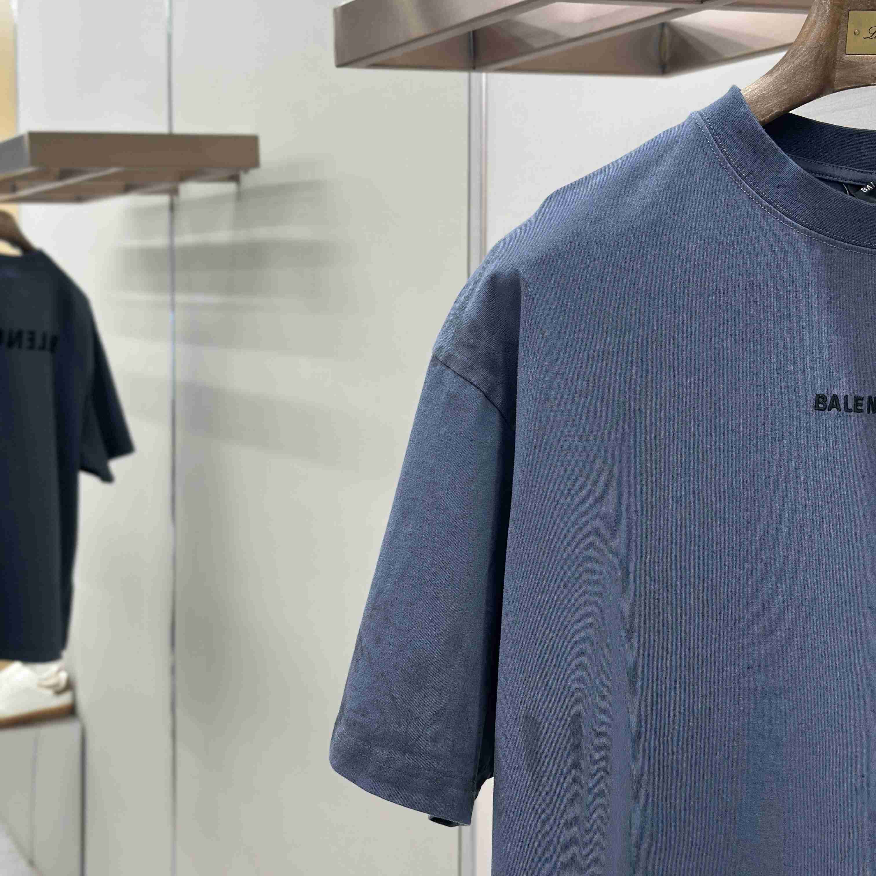 Balenciaga Balenciaga Back T-shirt Medium Fit in Faded Dark Blue - DopestKickz