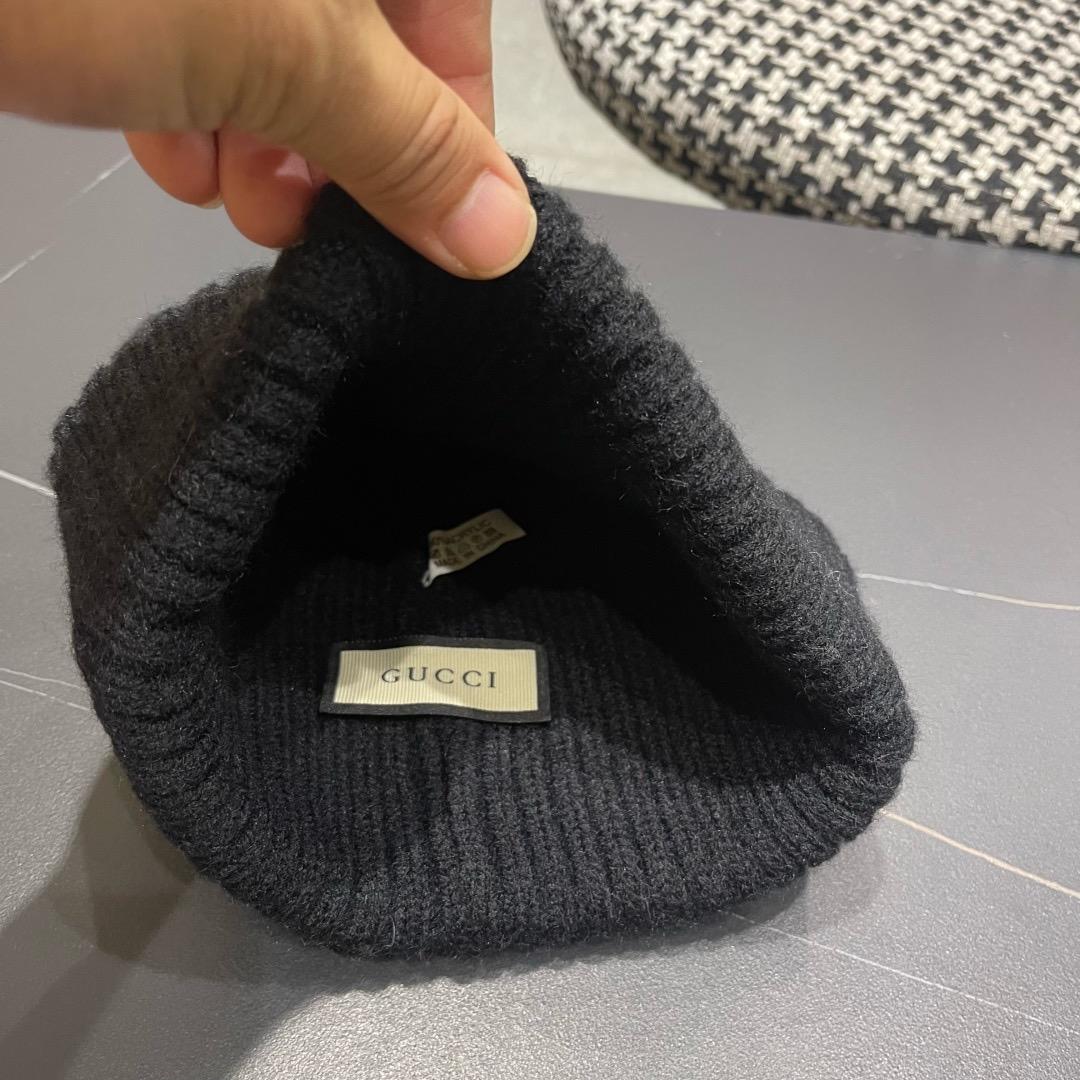 Gucci  Wool Cashmere Hat With Double G - DopestKickz