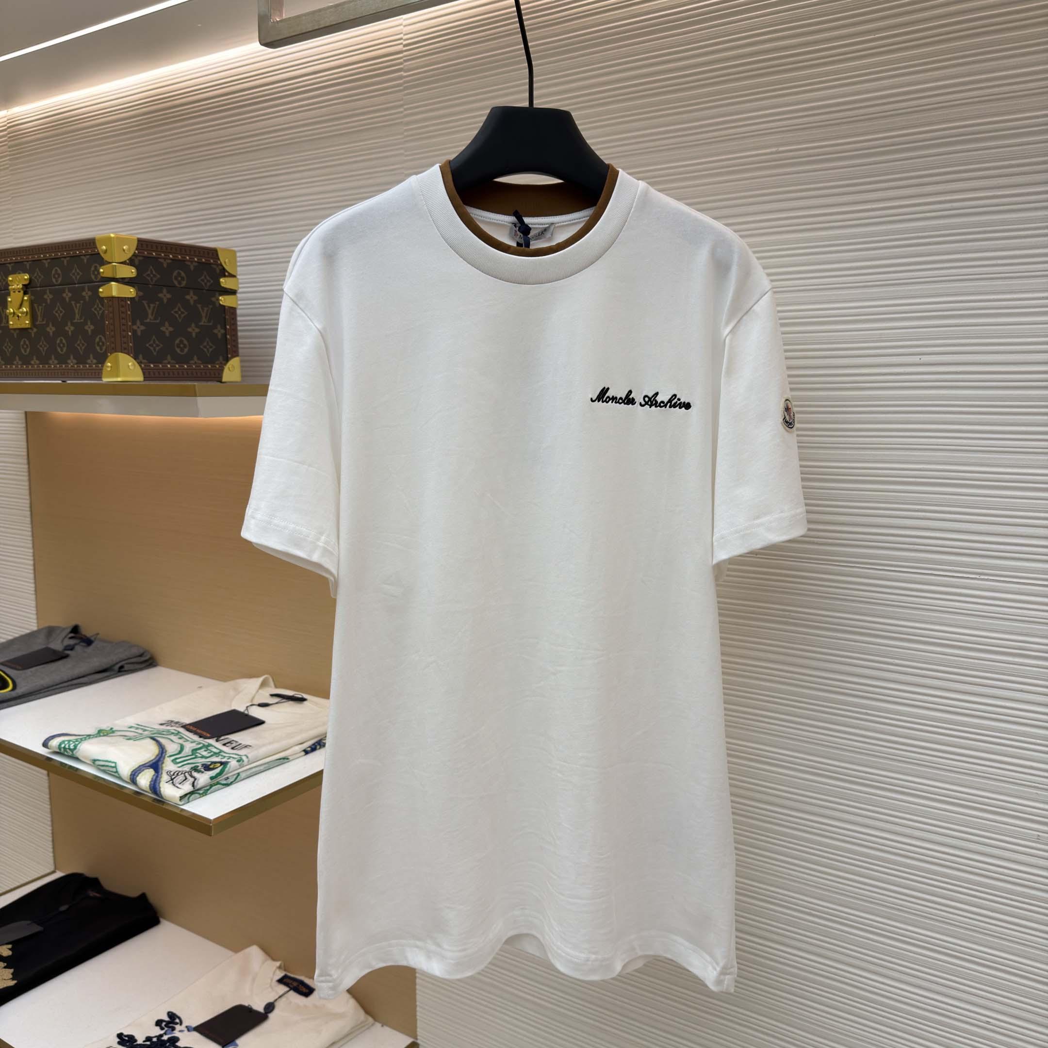 Moncler Embroidered Logo Cotton T-Shirt   - DopestKickz