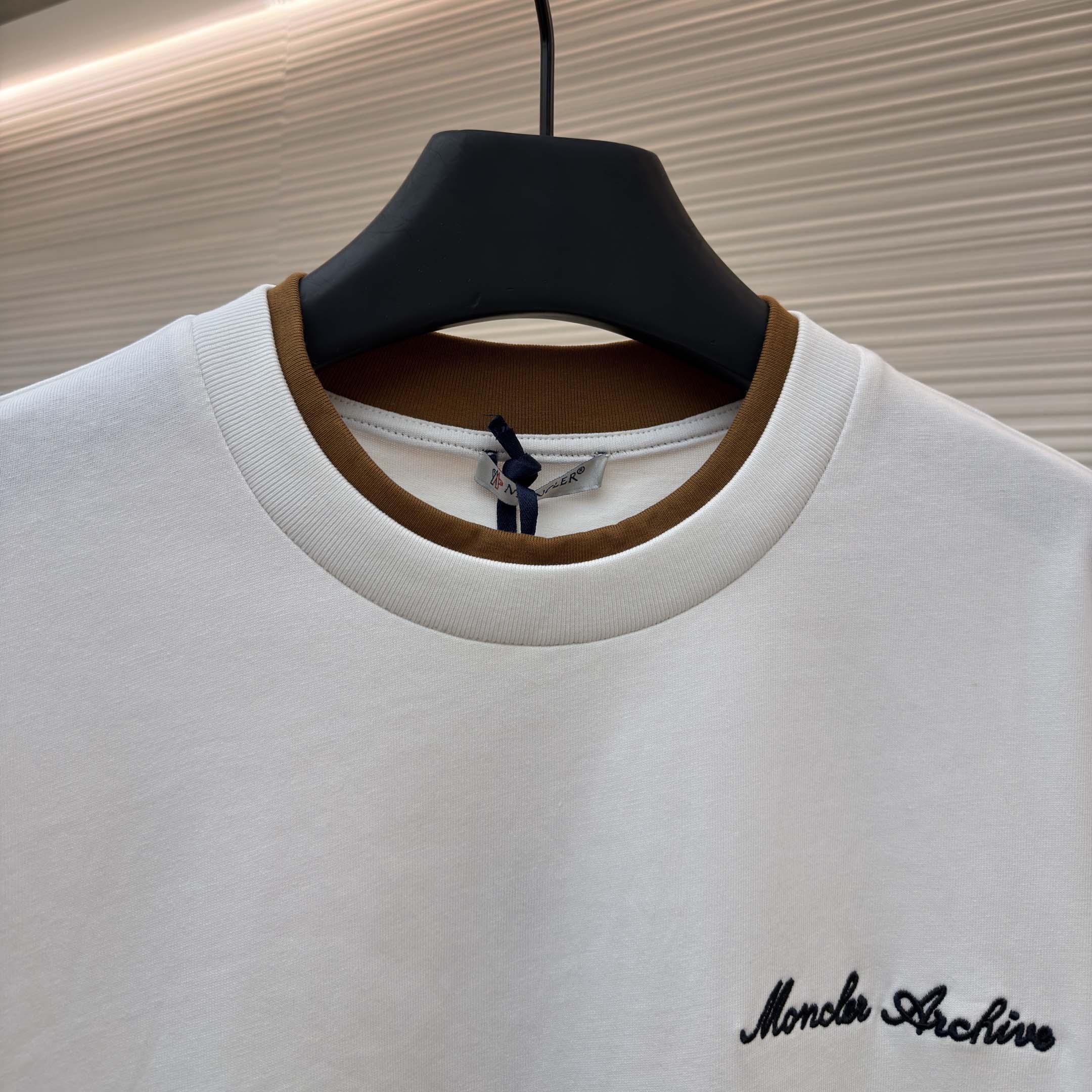 Moncler Embroidered Logo Cotton T-Shirt   - DopestKickz