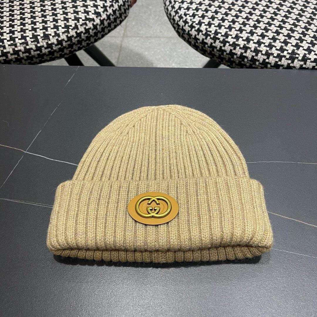 Gucci  Wool Cashmere Hat With Double G - DopestKickz