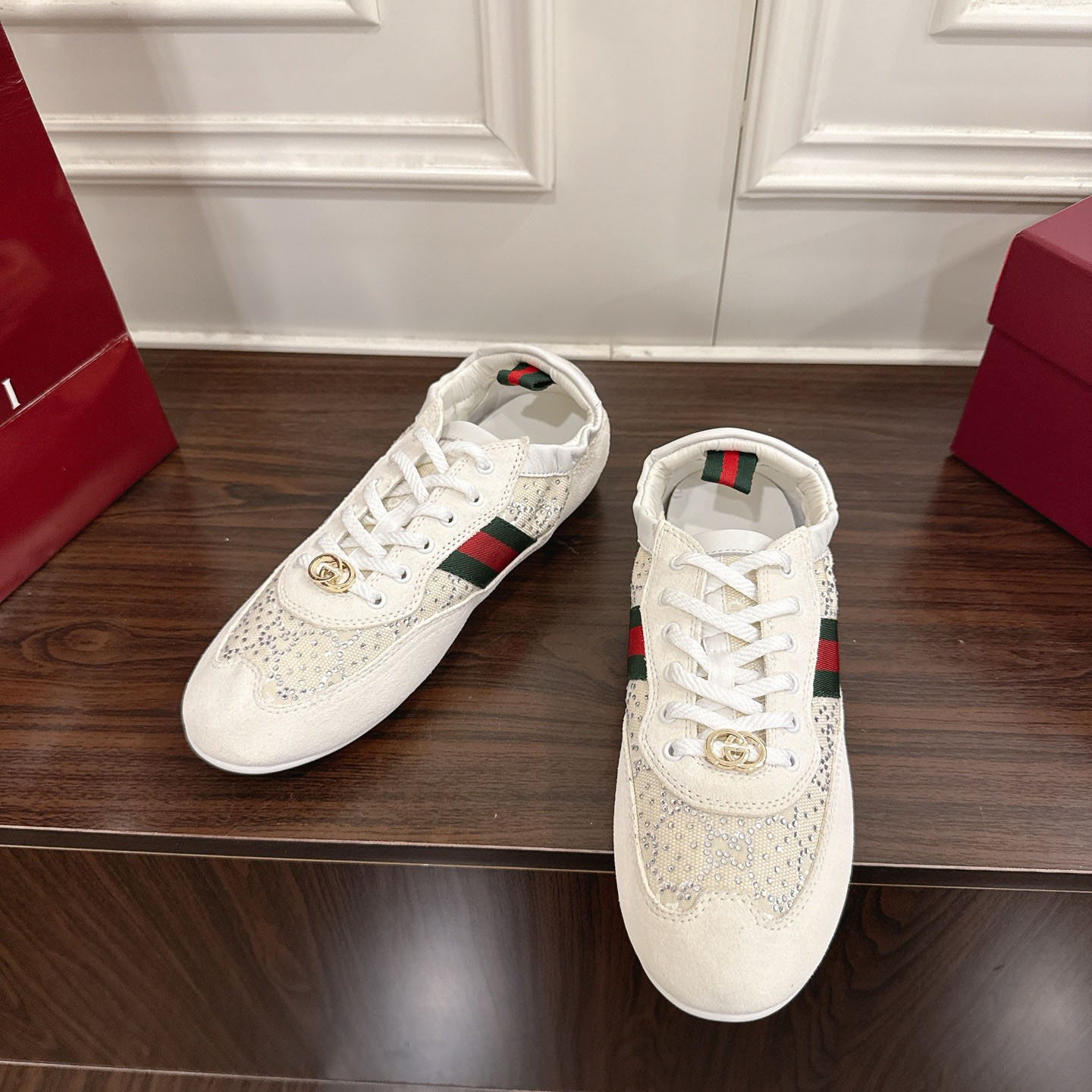 Gucci Women's Gucci Shift GG Crystal Sneaker - DopestKickz