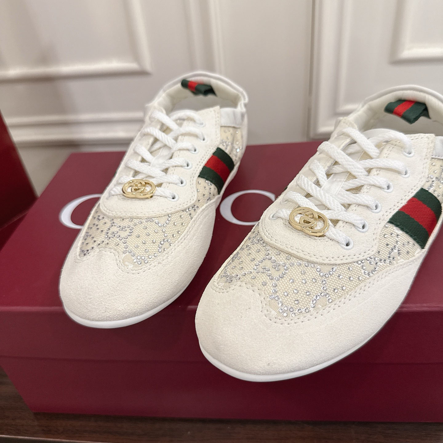 Gucci Women's Gucci Shift GG Crystal Sneaker - DopestKickz