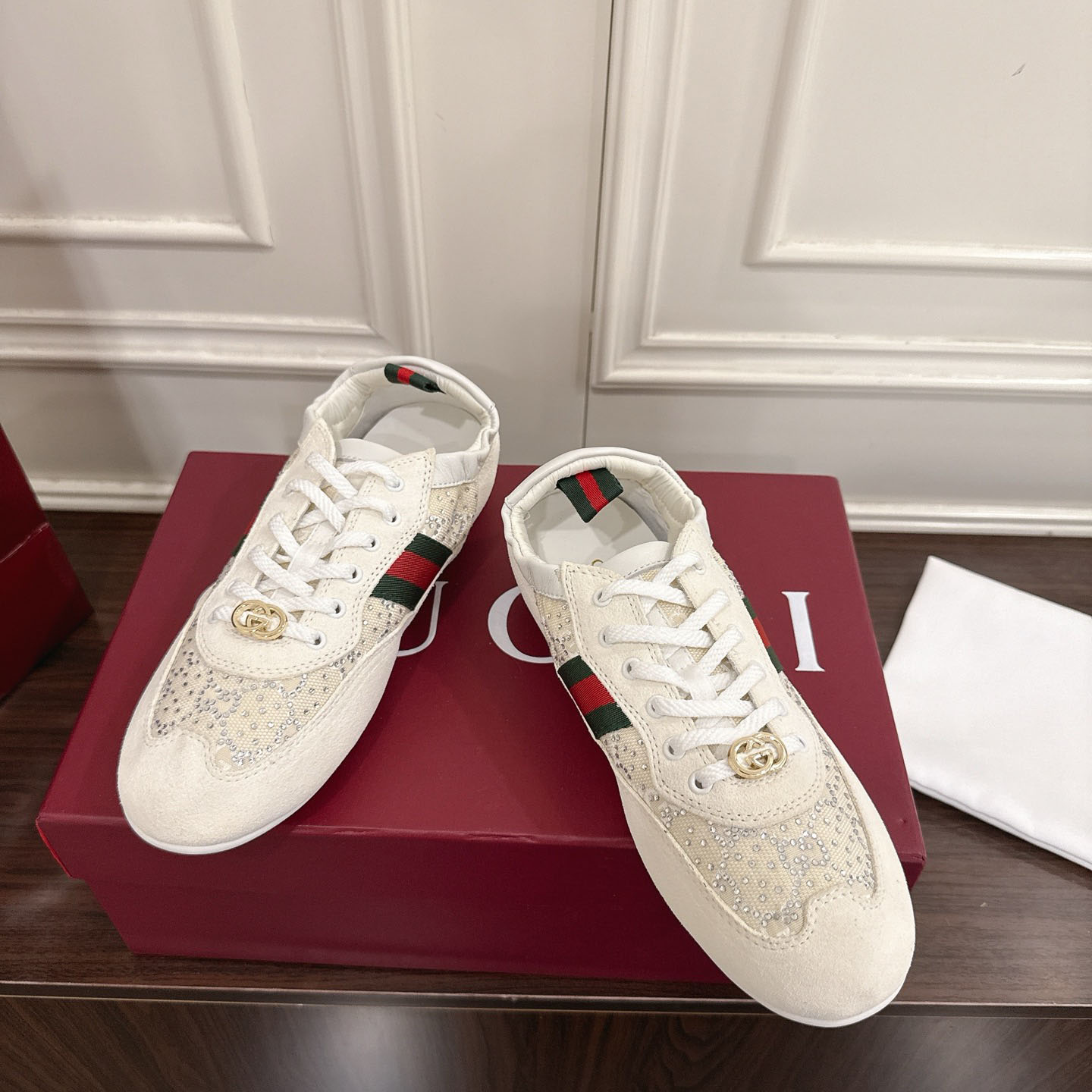 Gucci Women's Gucci Shift GG Crystal Sneaker - DopestKickz