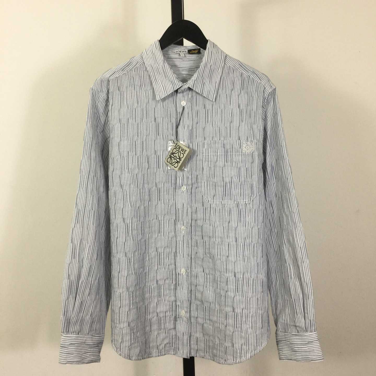 Loewe Striped Long-Sleeve Shirt 'Blue/White' - DopestKickz