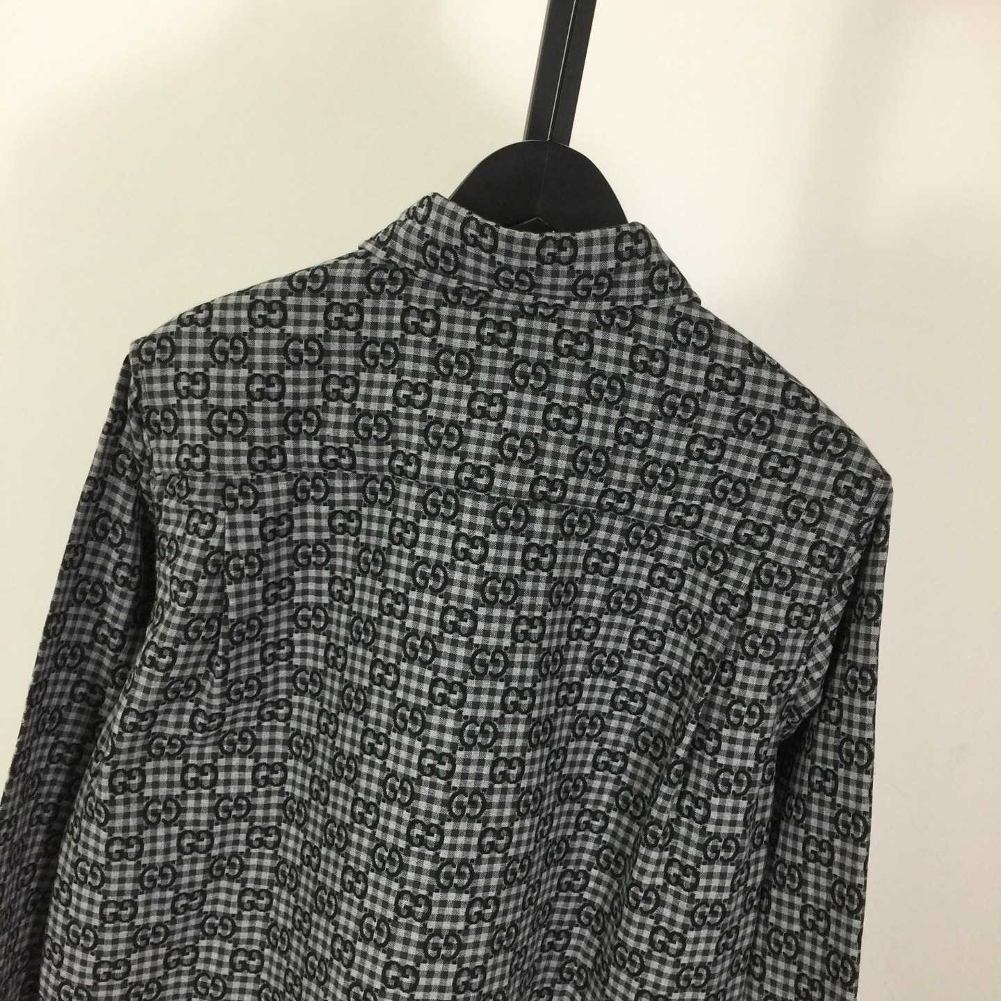 Gucci GG Gingham Cotton Wool Jacquard Shirt - DopestKickz