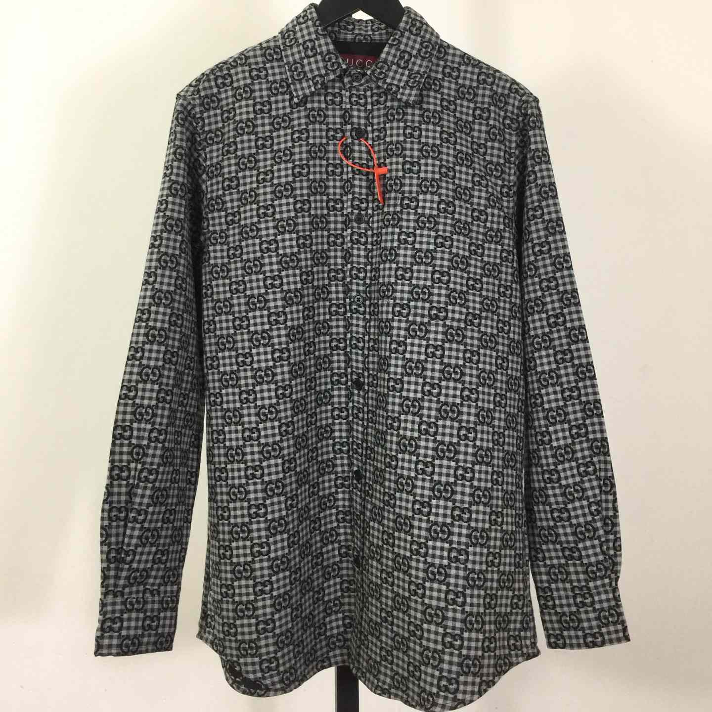 Gucci GG Gingham Cotton Wool Jacquard Shirt - DopestKickz