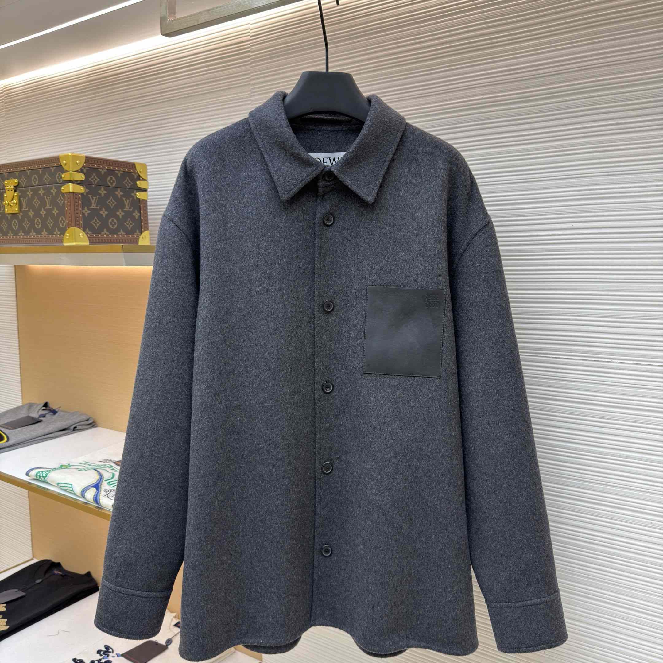 Loewe Overshirt In Wool And Cashmere - DopestKickz