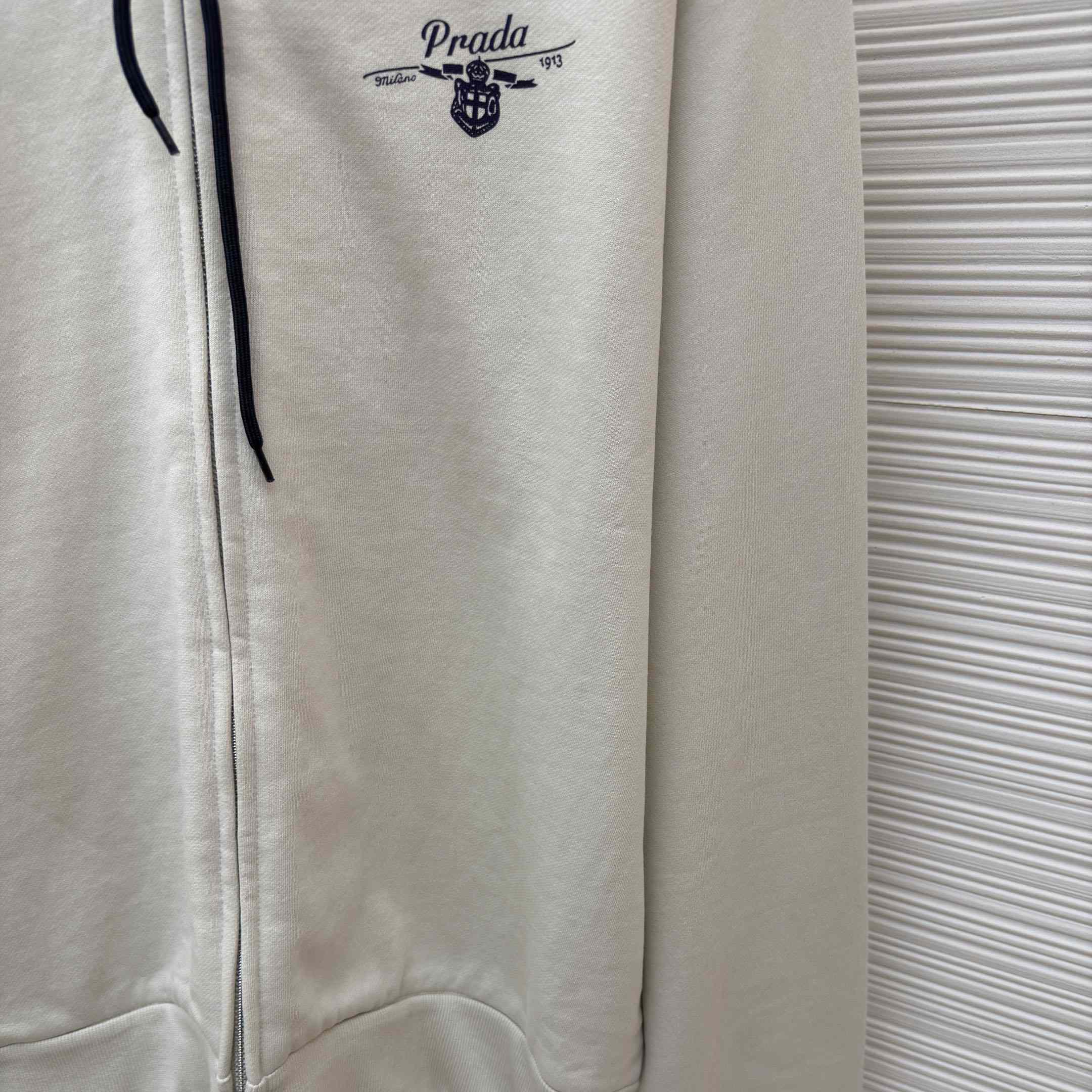 Prada   Cotton Fleece Zipper Hoodie - DopestKickz