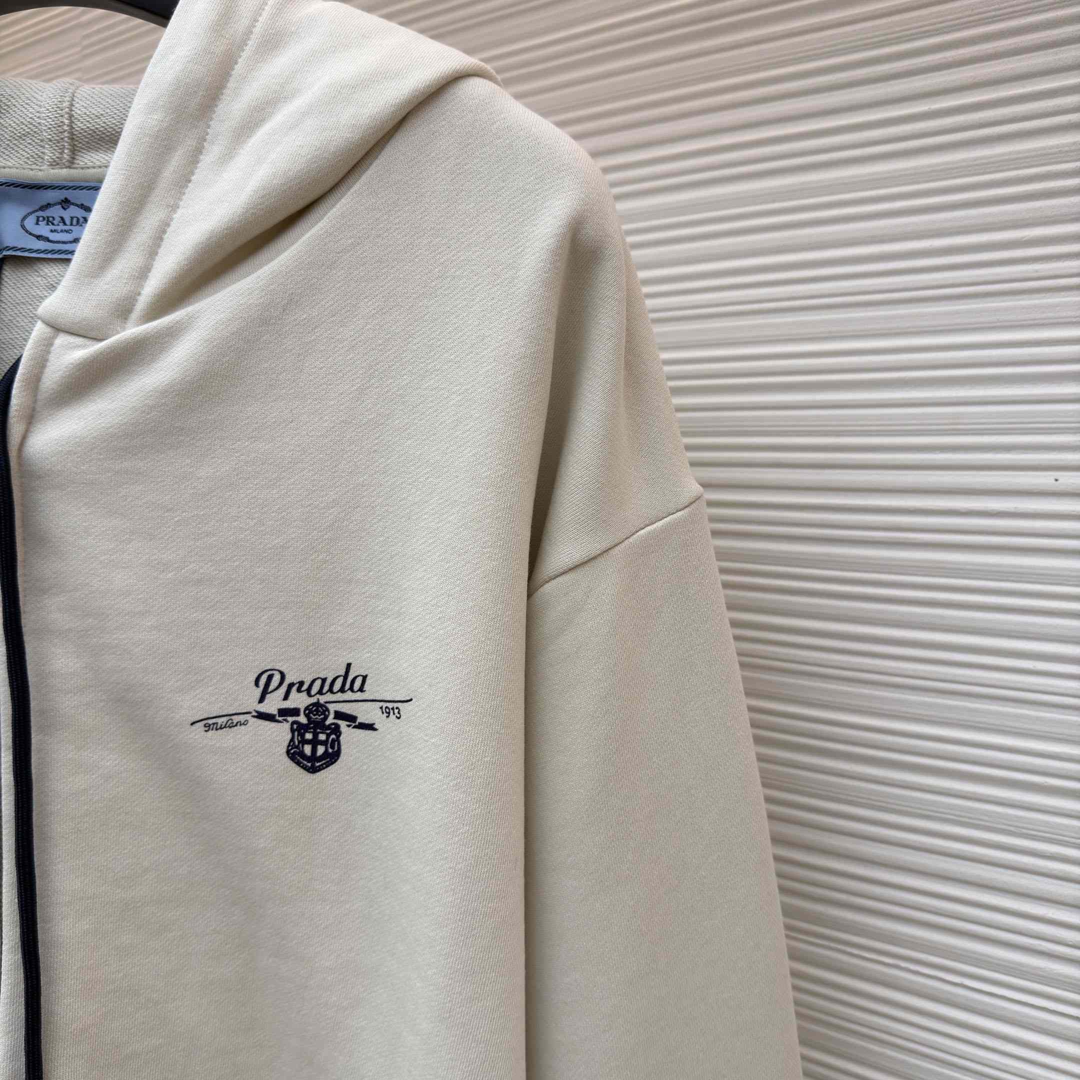 Prada   Cotton Fleece Zipper Hoodie - DopestKickz