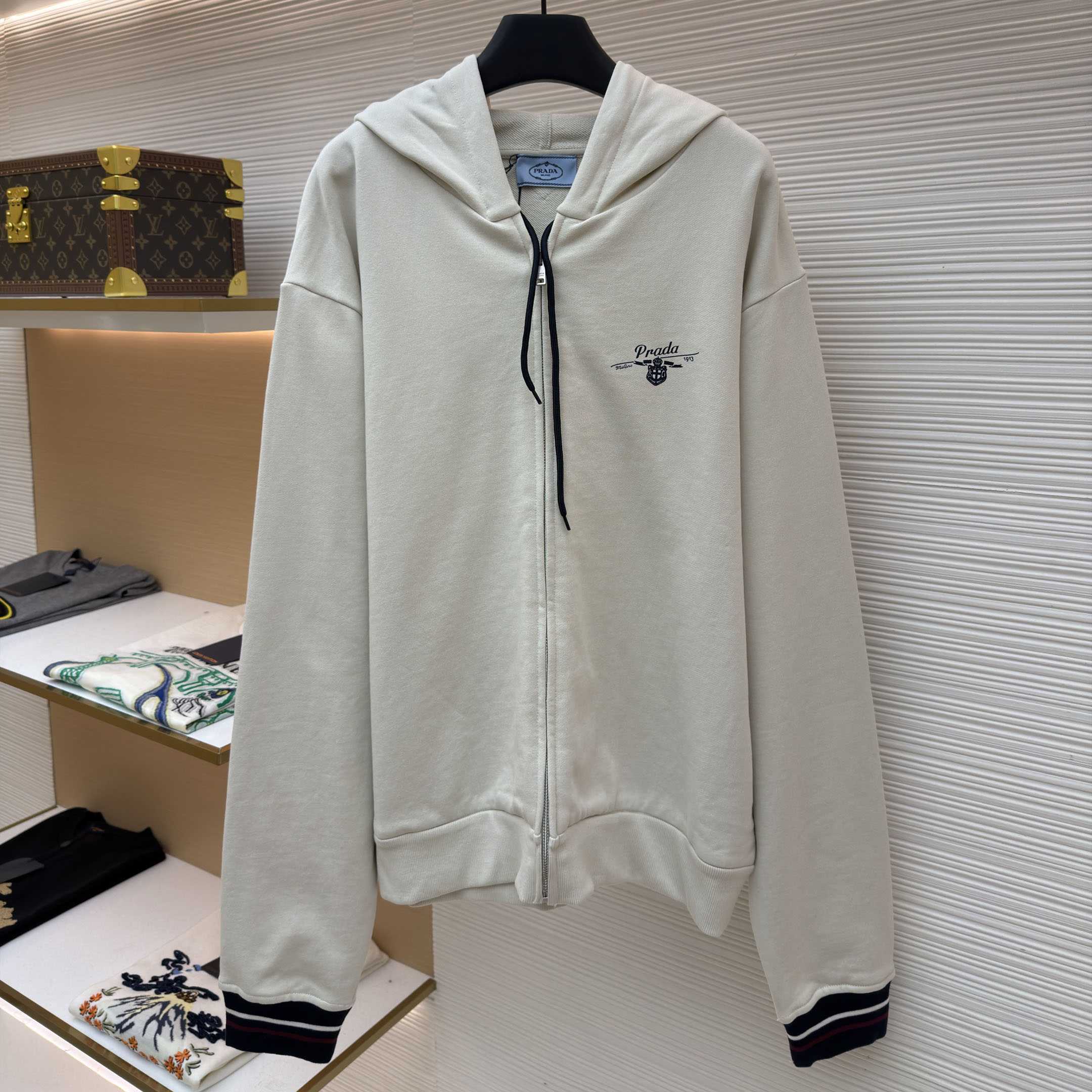 Prada   Cotton Fleece Zipper Hoodie - DopestKickz