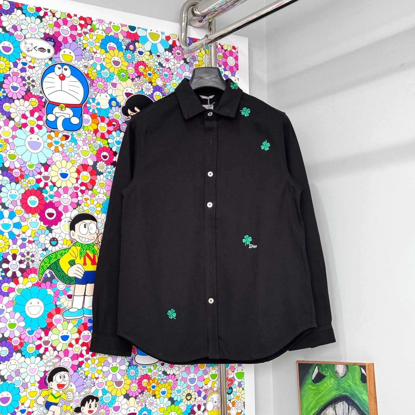 Dior Overshirt with Dior Clover Embroidery  - DopestKickz