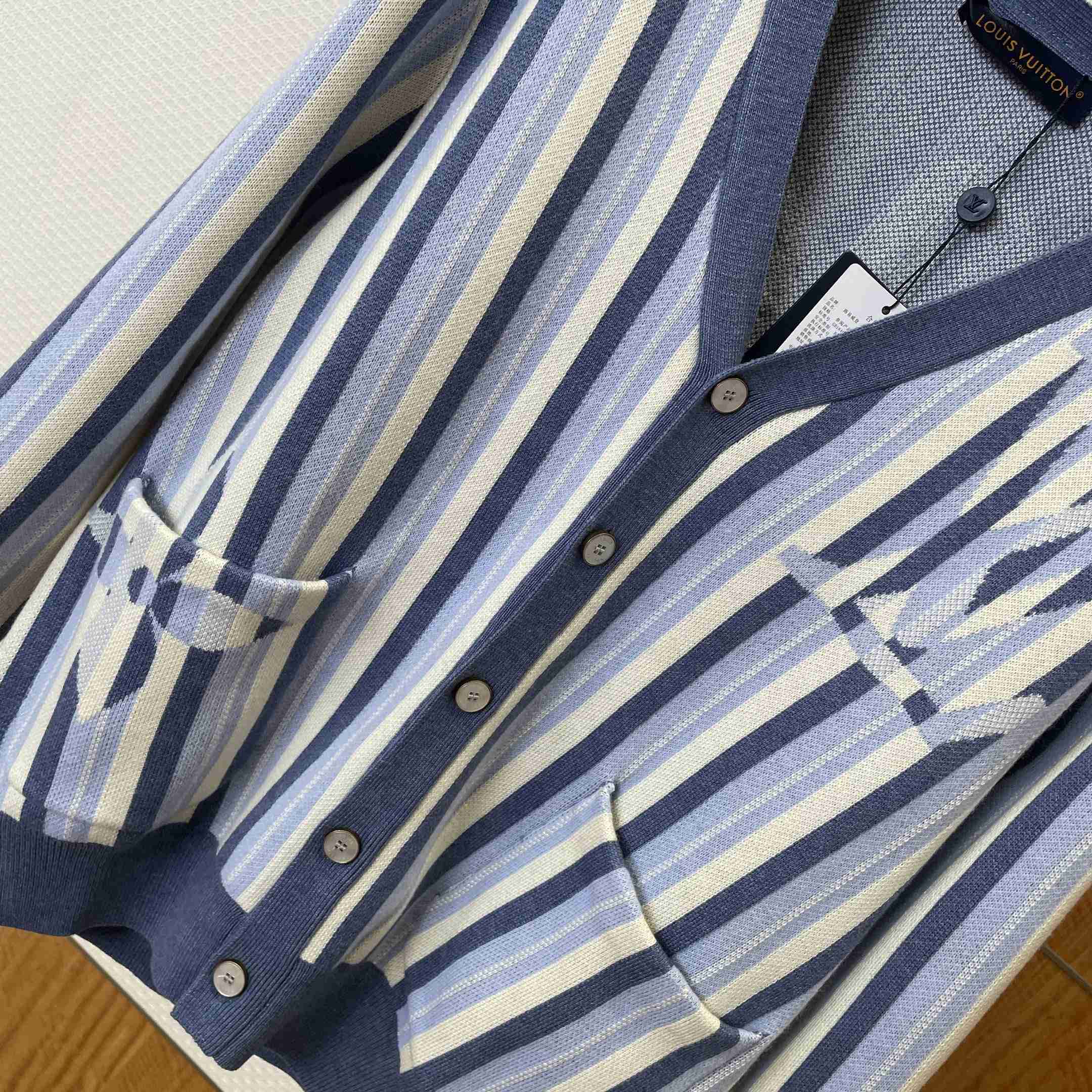 Louis Vuitton Striped Jacquard Cardigan 1AJUHI - DopestKickz