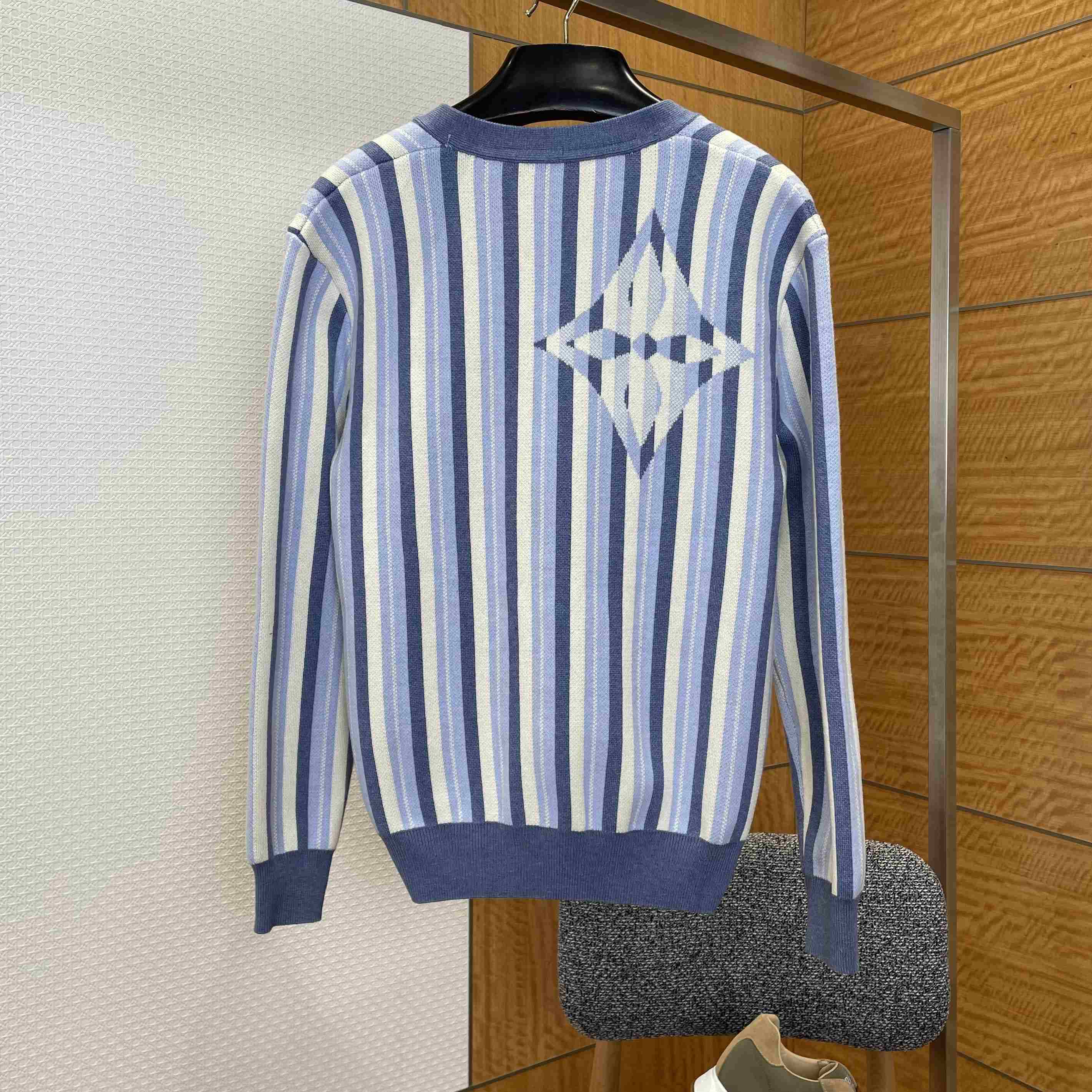 Louis Vuitton Striped Jacquard Cardigan 1AJUHI - DopestKickz
