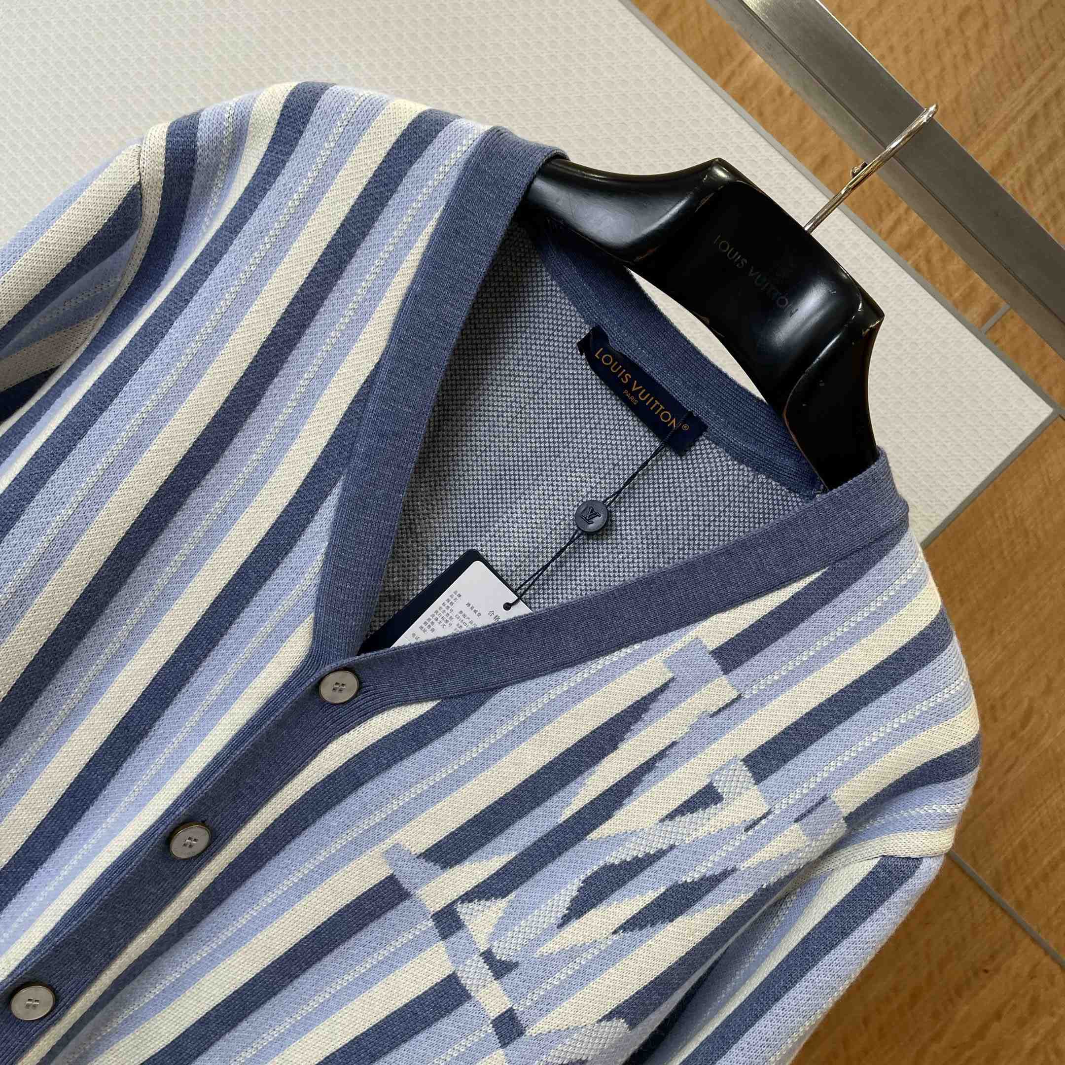 Louis Vuitton Striped Jacquard Cardigan 1AJUHI - DopestKickz