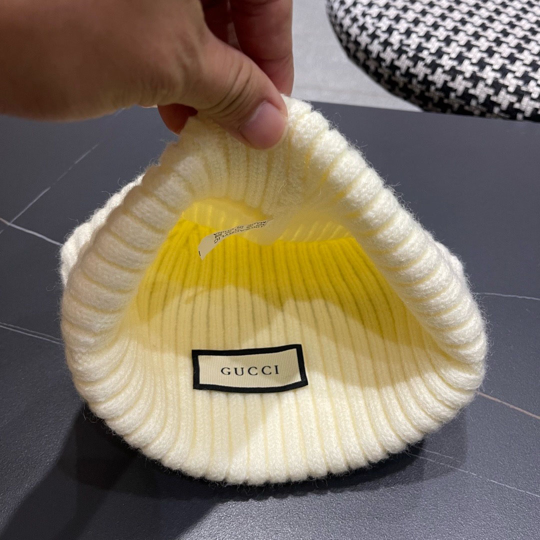 Gucci  Wool Cashmere Hat With Double G - DopestKickz