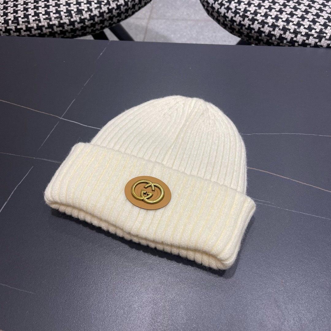 Gucci  Wool Cashmere Hat With Double G - DopestKickz