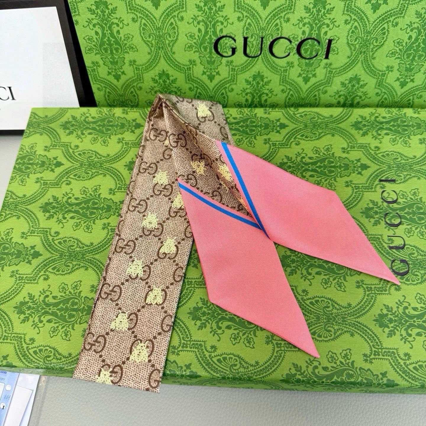 Gucci GG Jacquard Silk Scarf 6x90cm - DopestKickz
