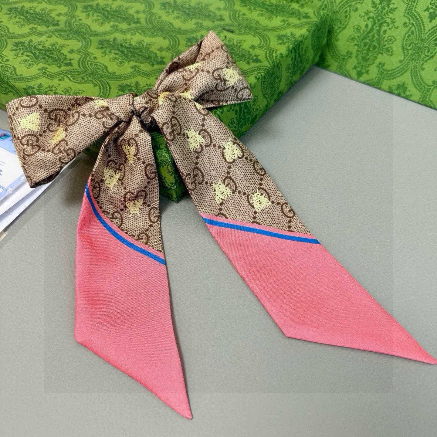 Gucci GG Jacquard Silk Scarf 6x90cm - DopestKickz