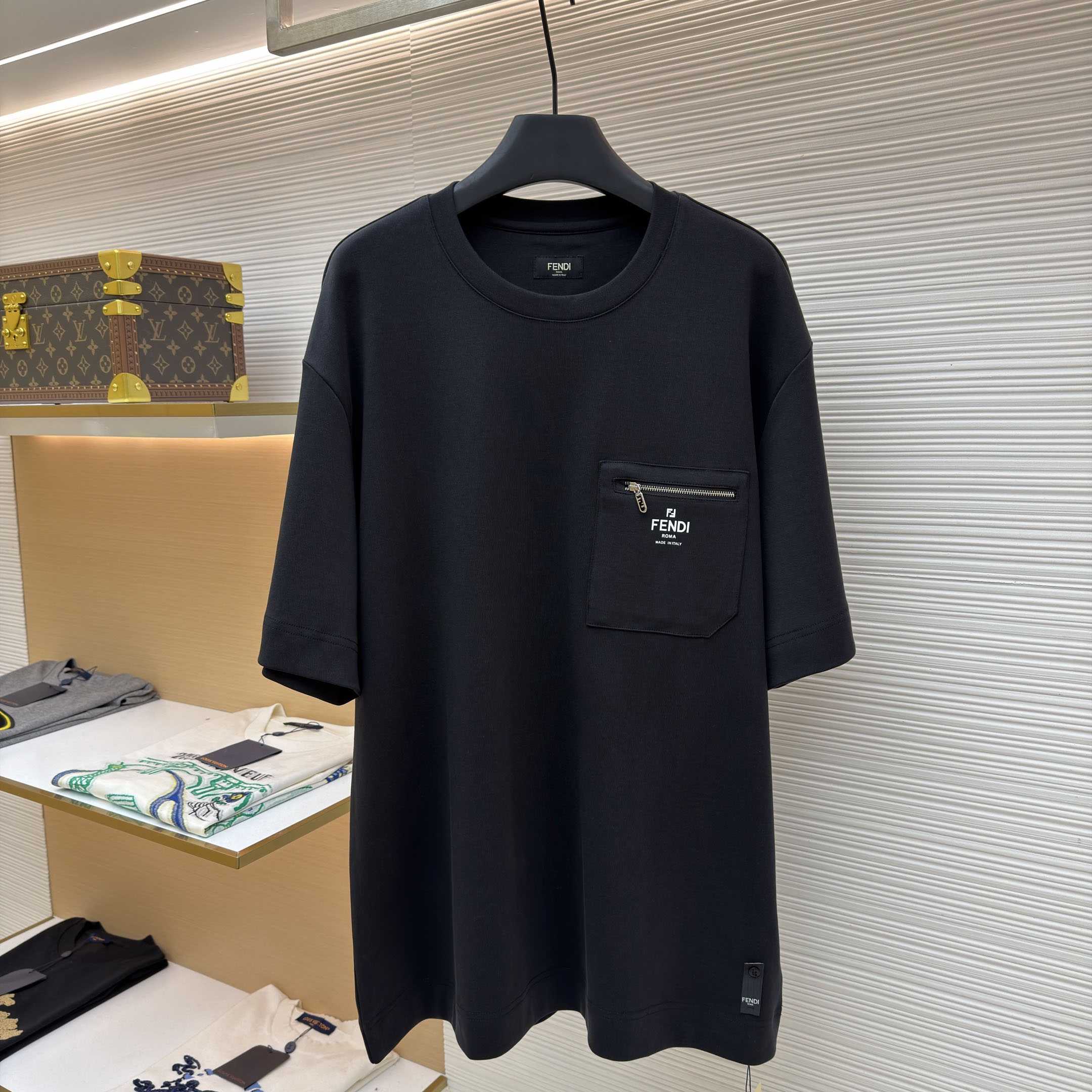Fendi Black Cotton T-shirt - DopestKickz