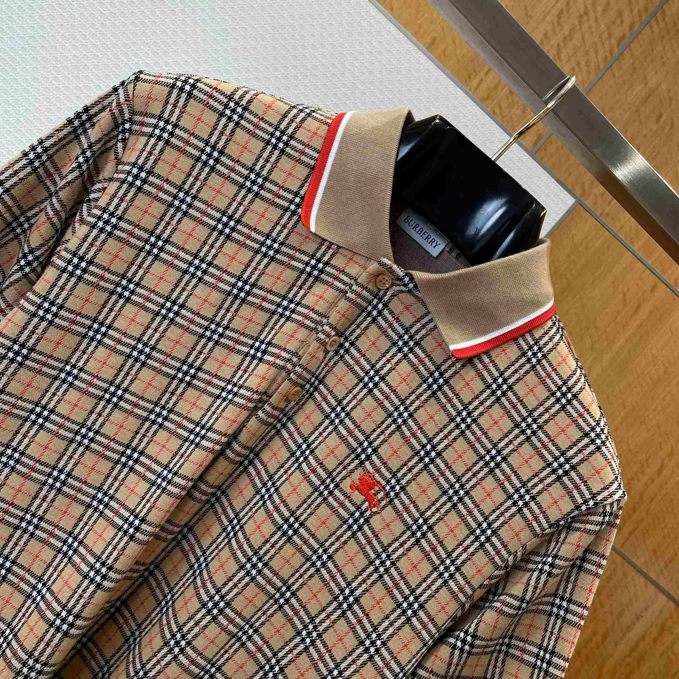 Burberry Check Cotton Blend Polo Shirt - DopestKickz