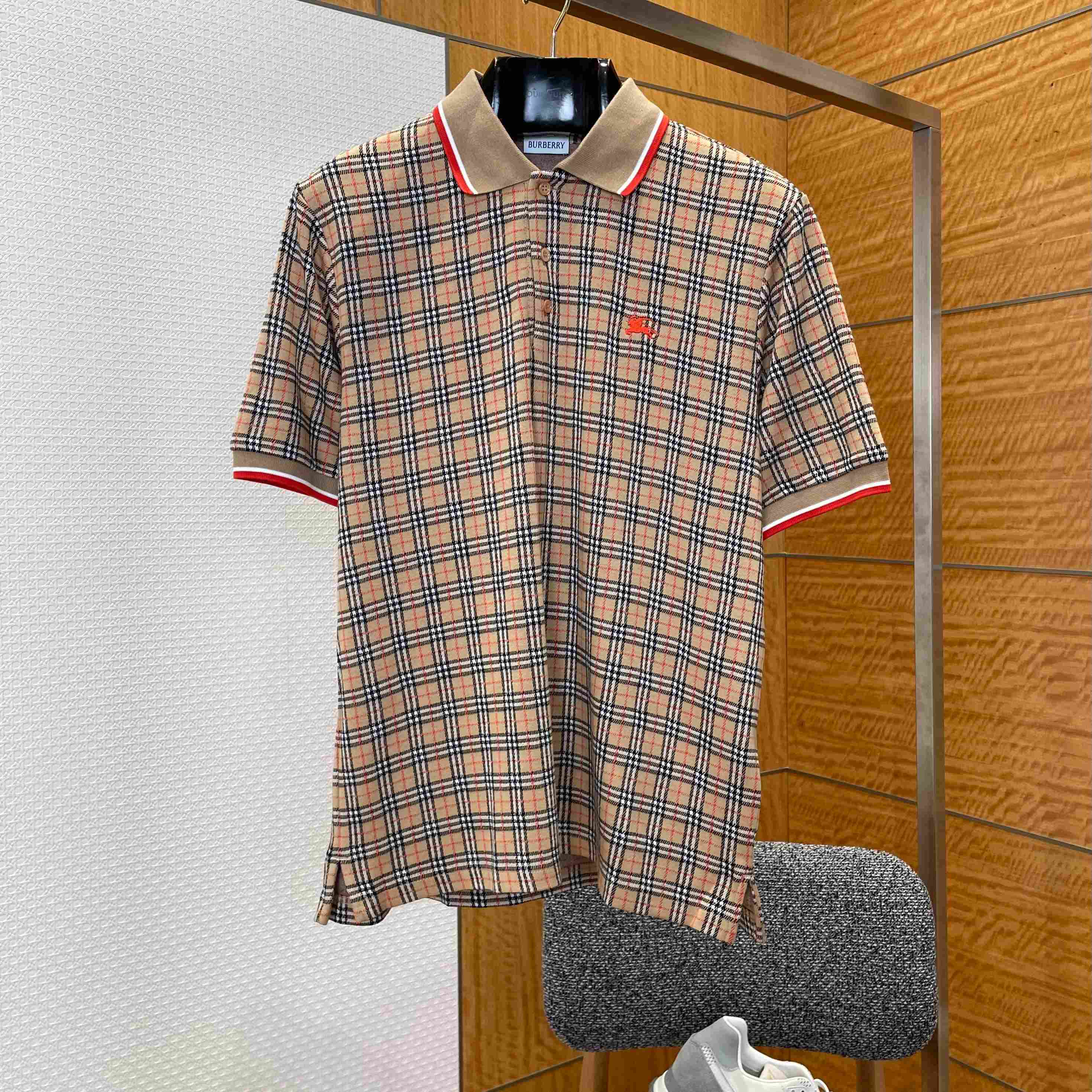 Burberry Check Cotton Blend Polo Shirt - DopestKickz