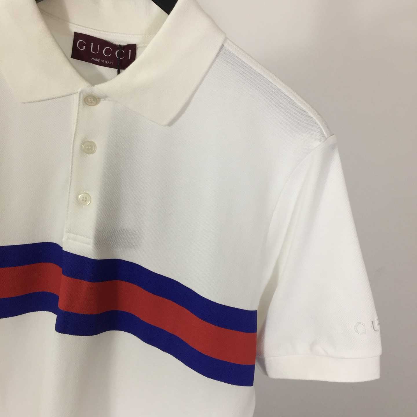 Gucci Cotton Piquet Polo Shirt With Web  - DopestKickz