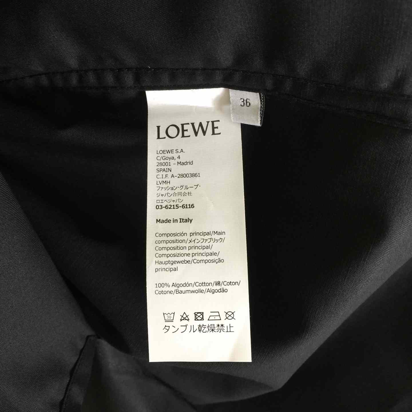 Loewe Embossed Logo Shirt - black - DopestKickz