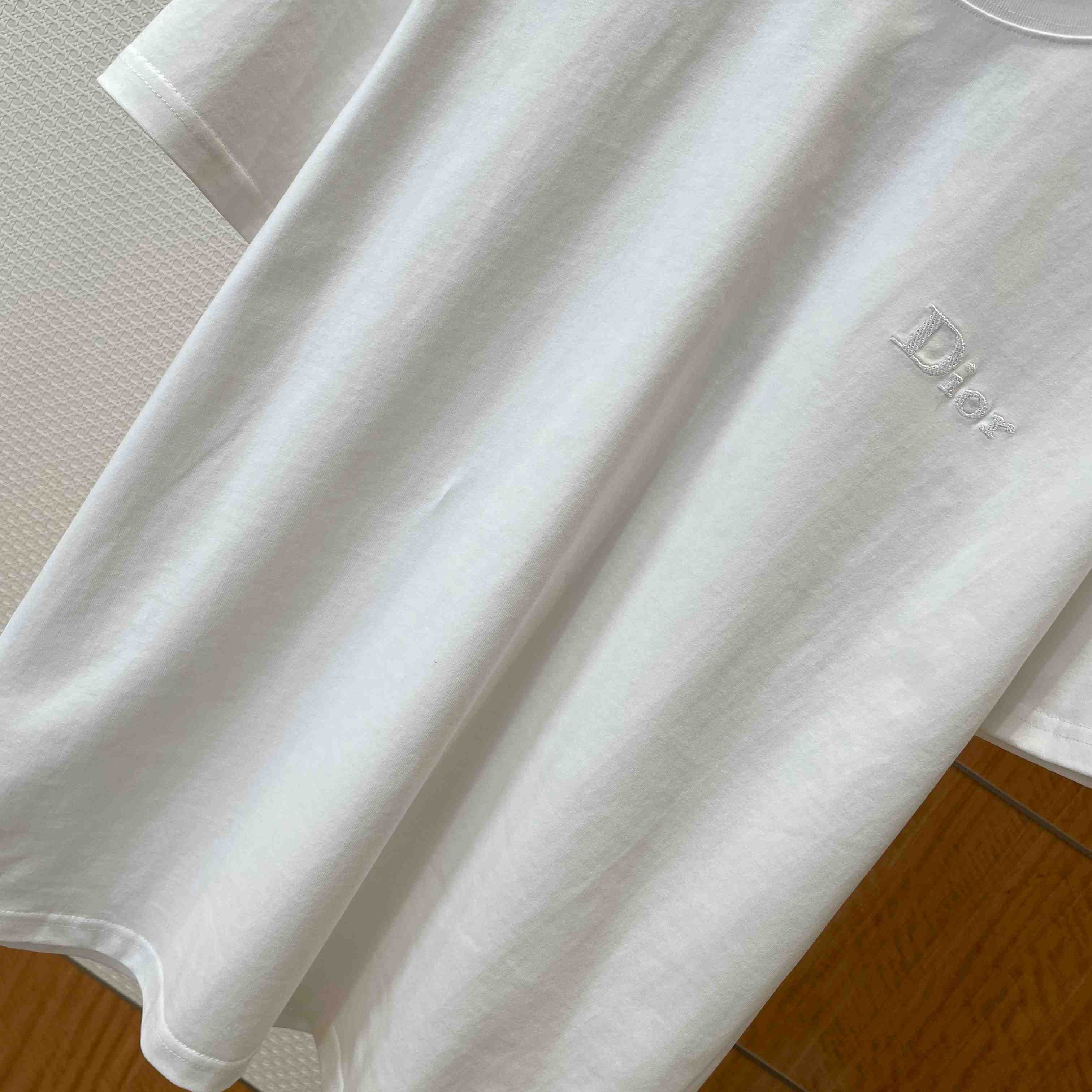 Dior T-Shirt with Dior Embroidery White - DopestKickz