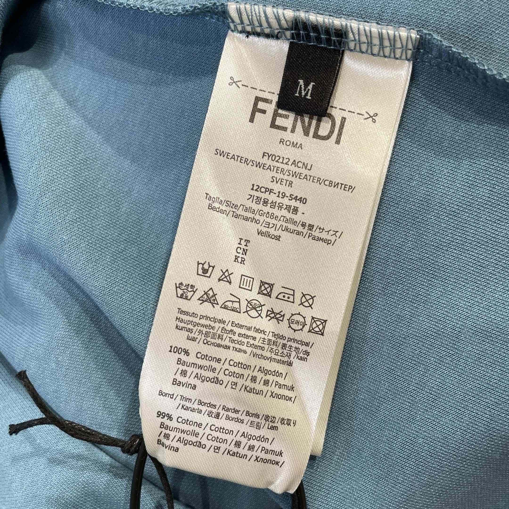 Fendi Light Blue Cotton T-shirt - DopestKickz