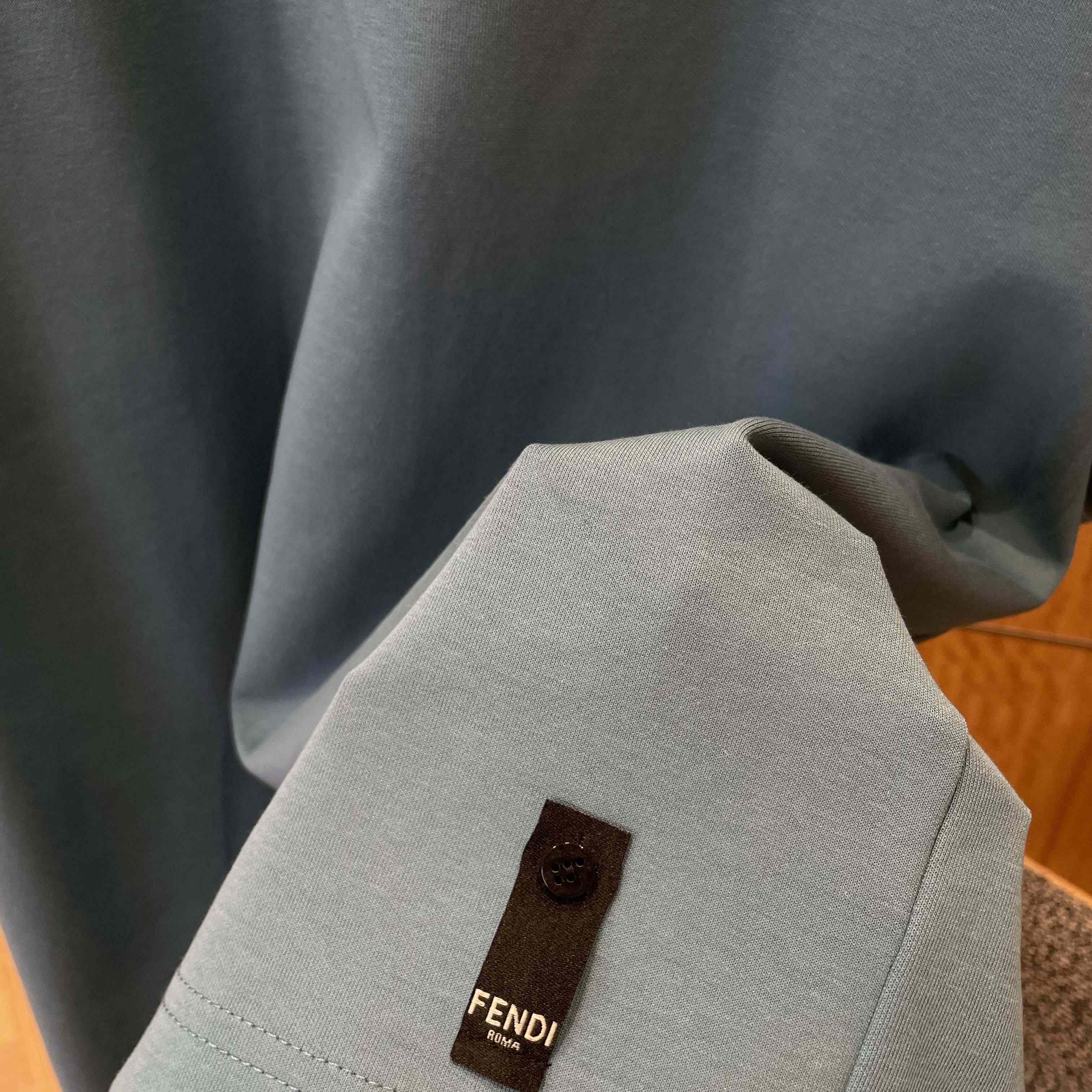 Fendi Light Blue Cotton T-shirt - DopestKickz