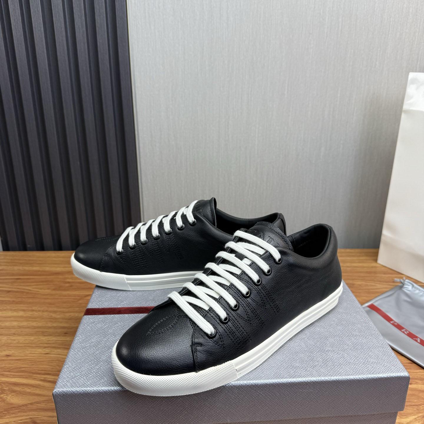 Prada Aged-Effect Lace-Up Low-Top Sneakers - DopestKickz