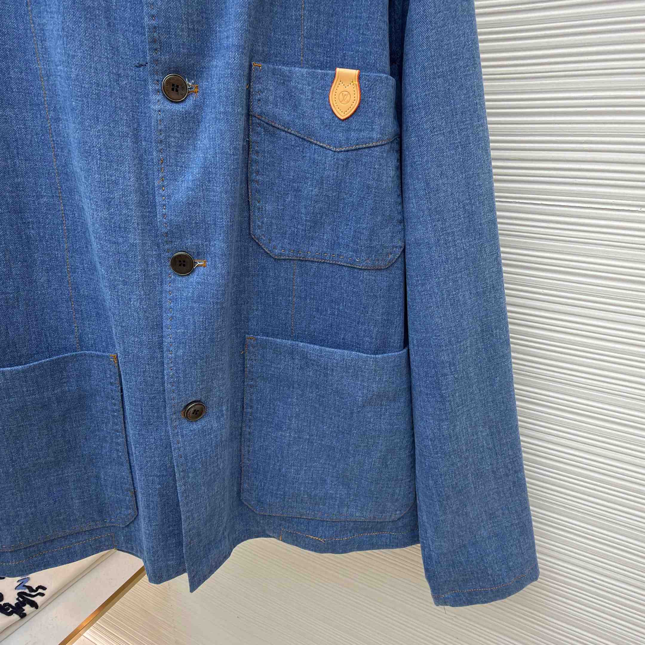 Louis Vuitton Silk-Blend Denim Workwear Jacket - DopestKickz