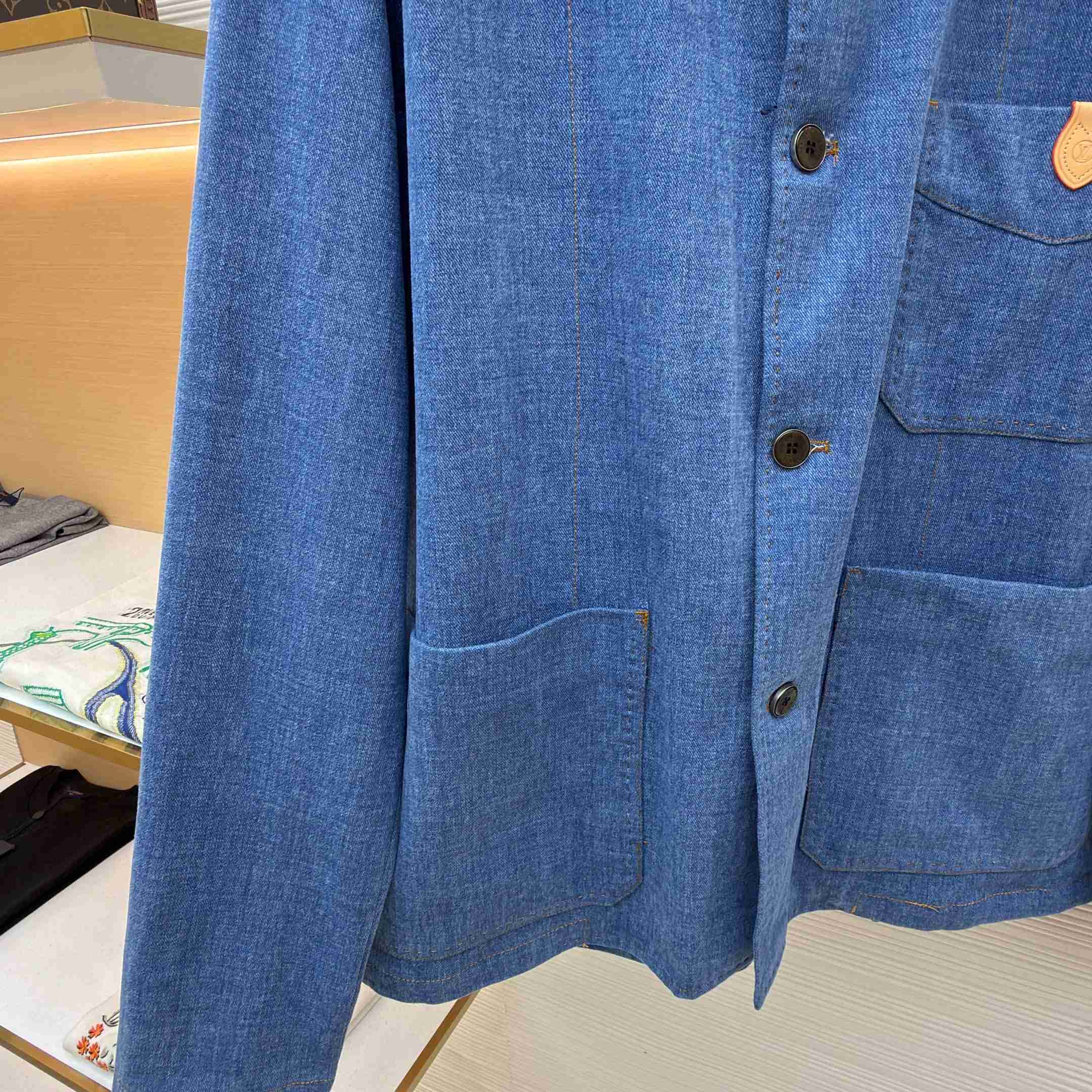 Louis Vuitton Silk-Blend Denim Workwear Jacket - DopestKickz