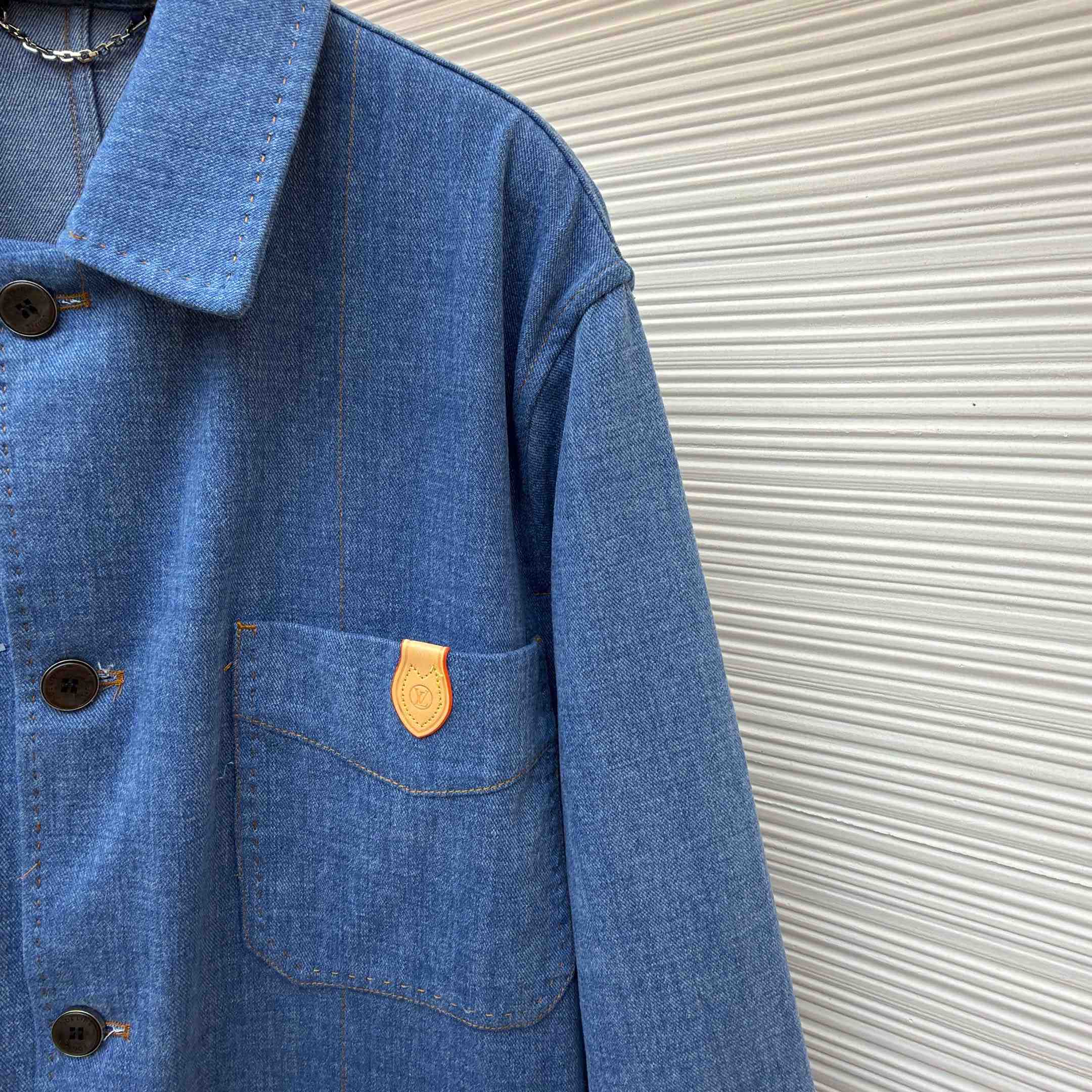 Louis Vuitton Silk-Blend Denim Workwear Jacket - DopestKickz