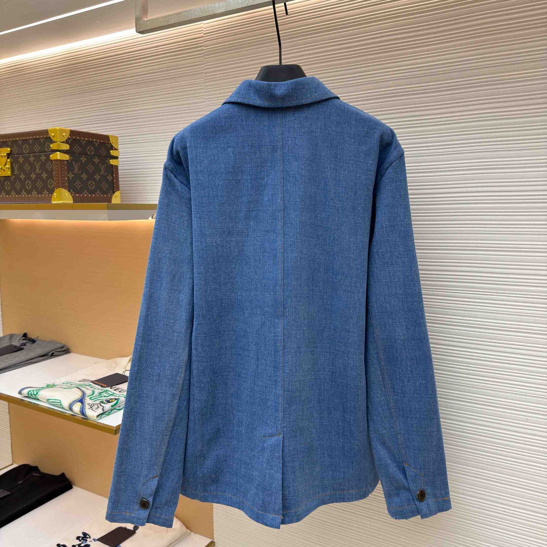 Louis Vuitton Silk-Blend Denim Workwear Jacket - DopestKickz