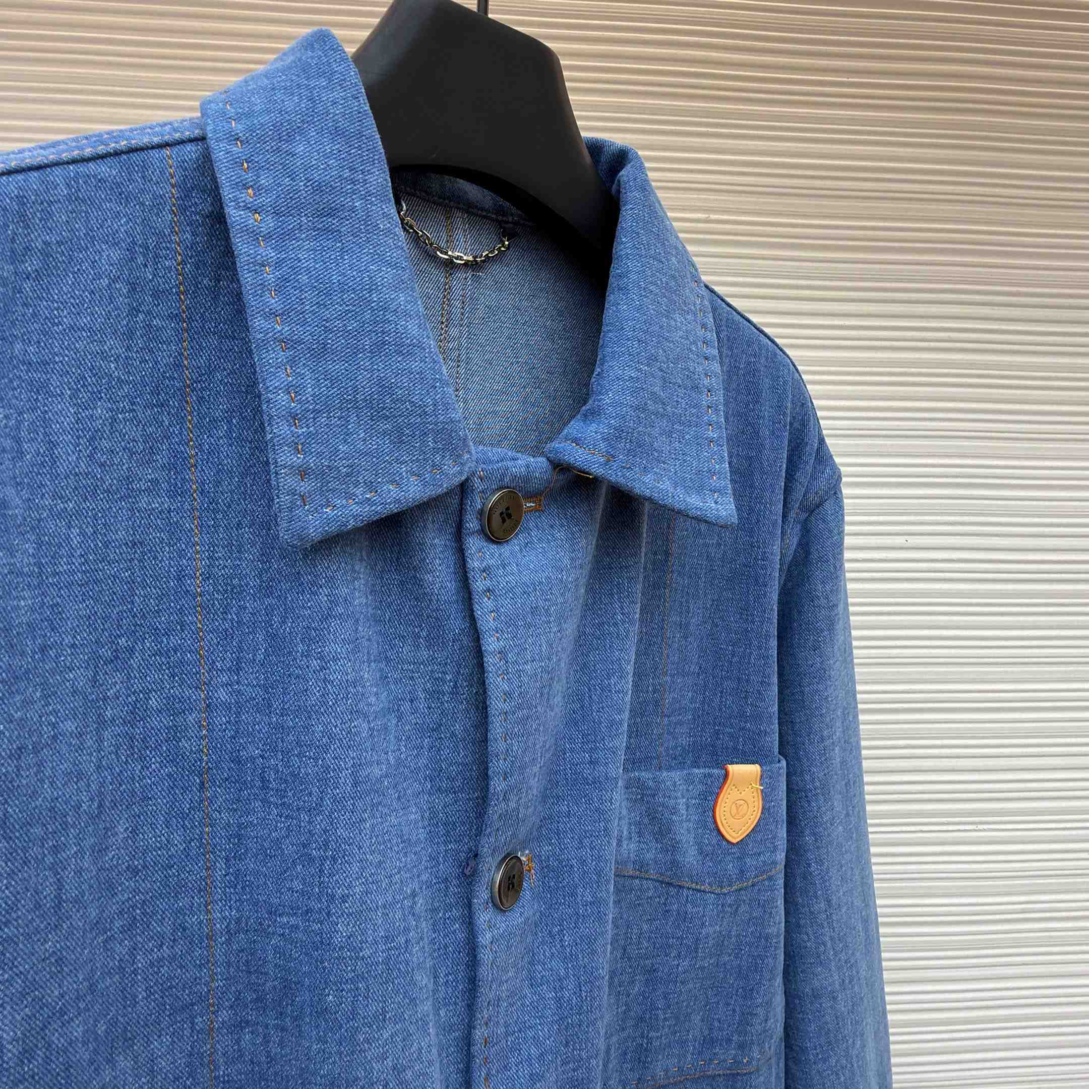 Louis Vuitton Silk-Blend Denim Workwear Jacket - DopestKickz